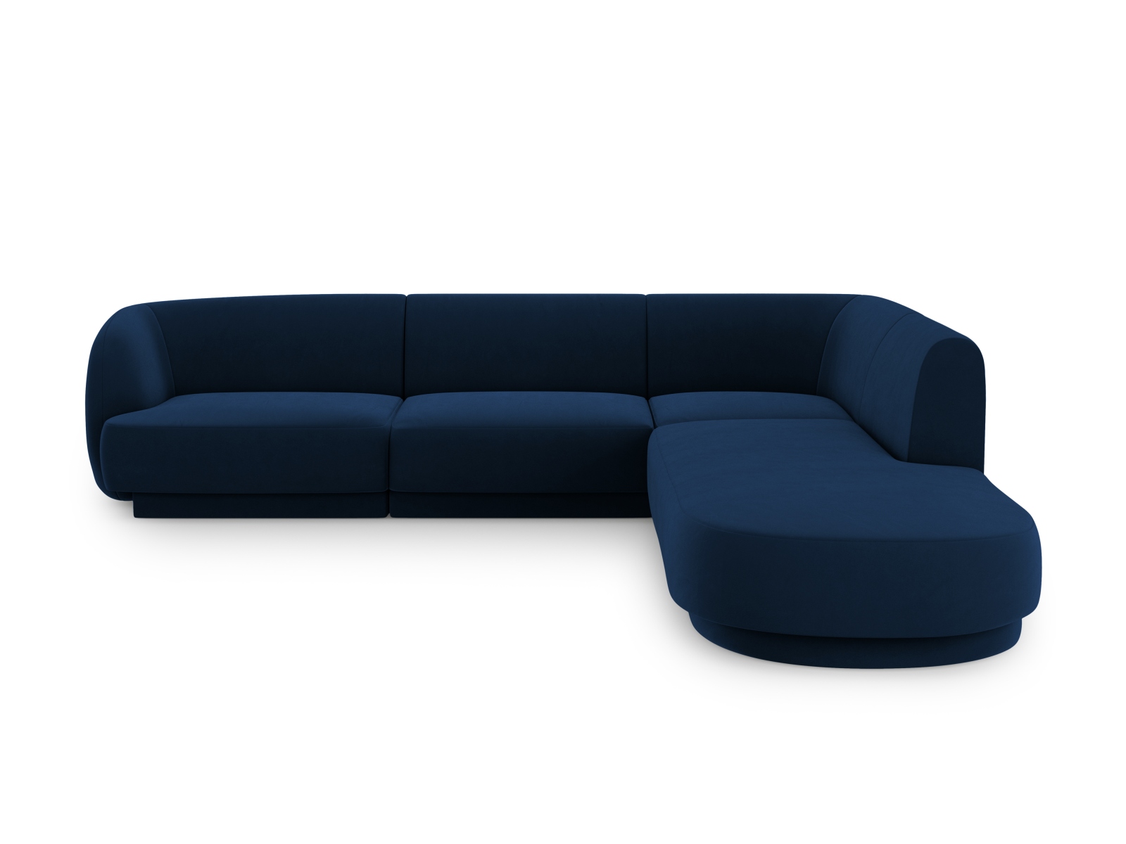 Velvet Right Corner Sofa, "Miley", 6 Seats, 255x248x70