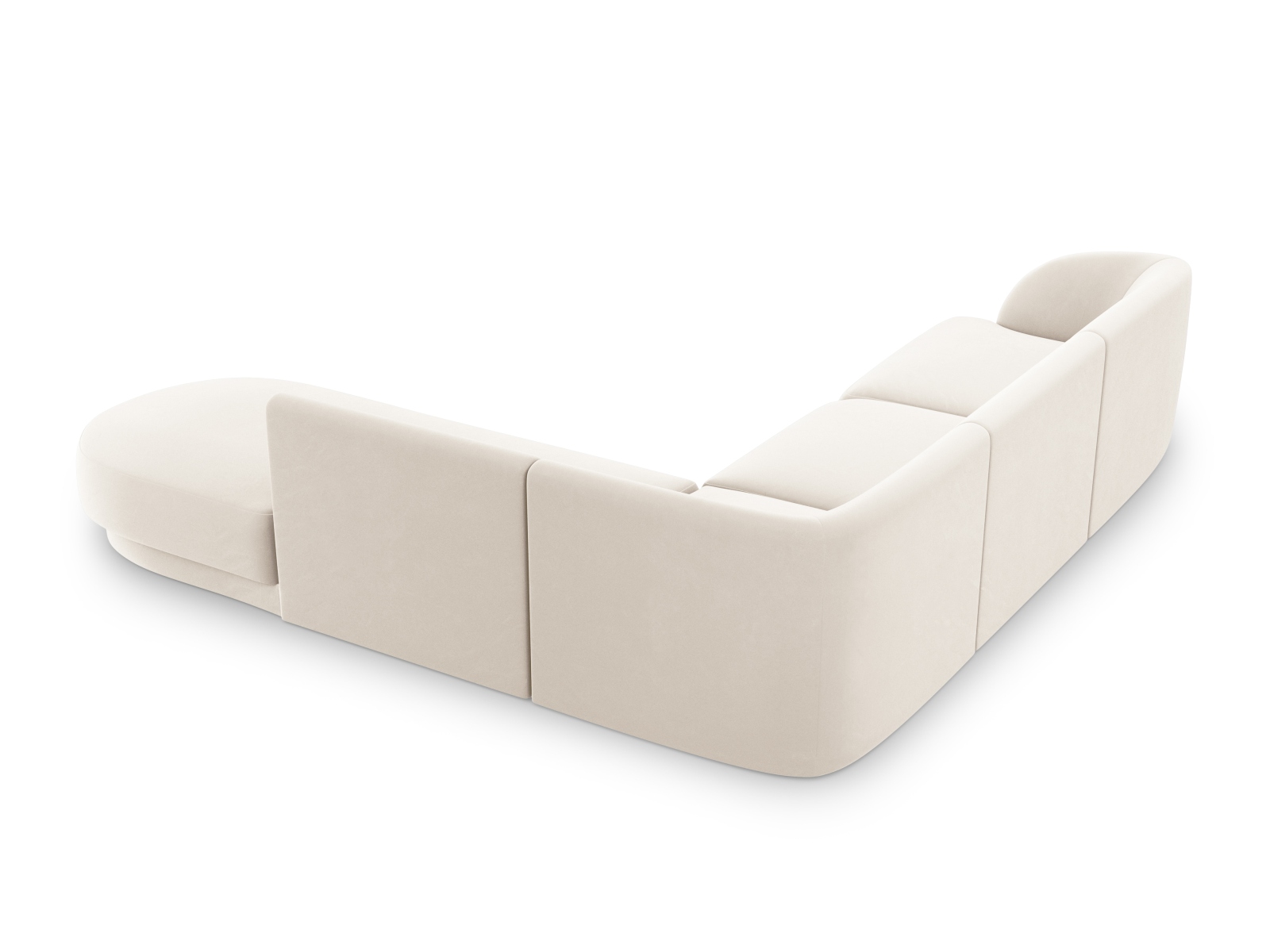 Velvet Right Corner Sofa, "Miley", 6 Seats, 255x248x70