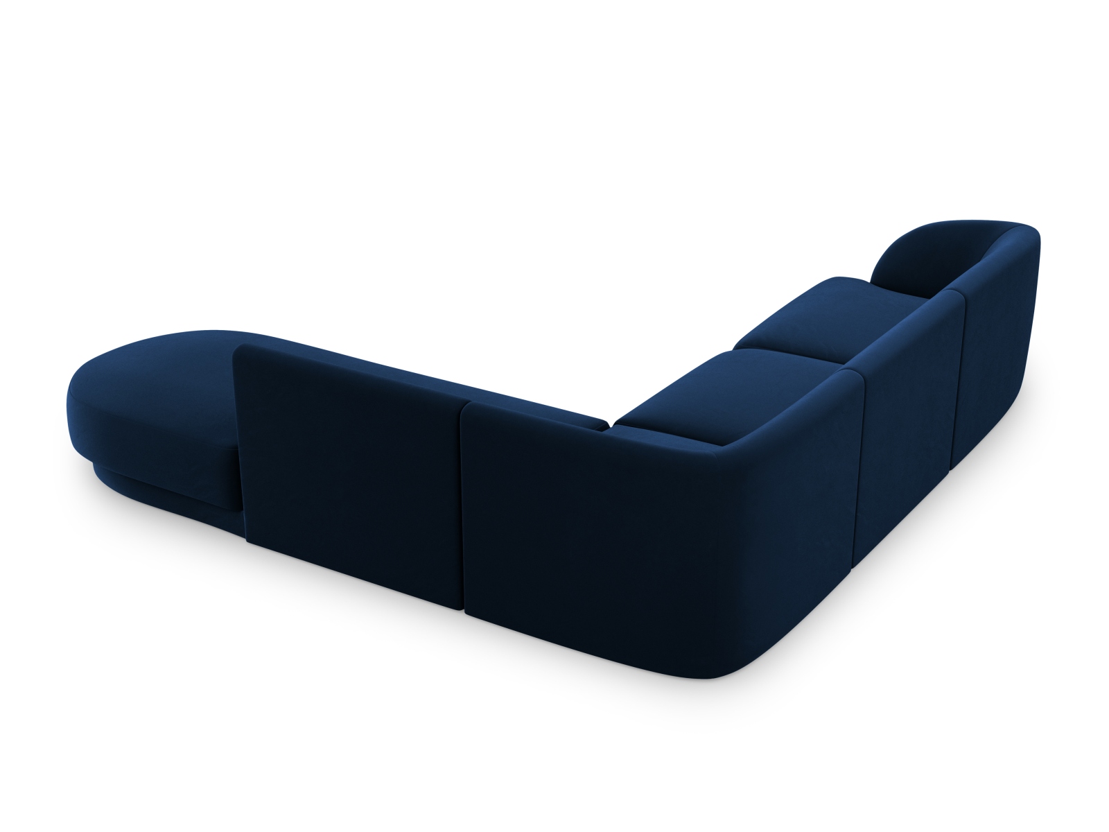 Velvet Right Corner Sofa, "Miley", 6 Seats, 255x248x70
