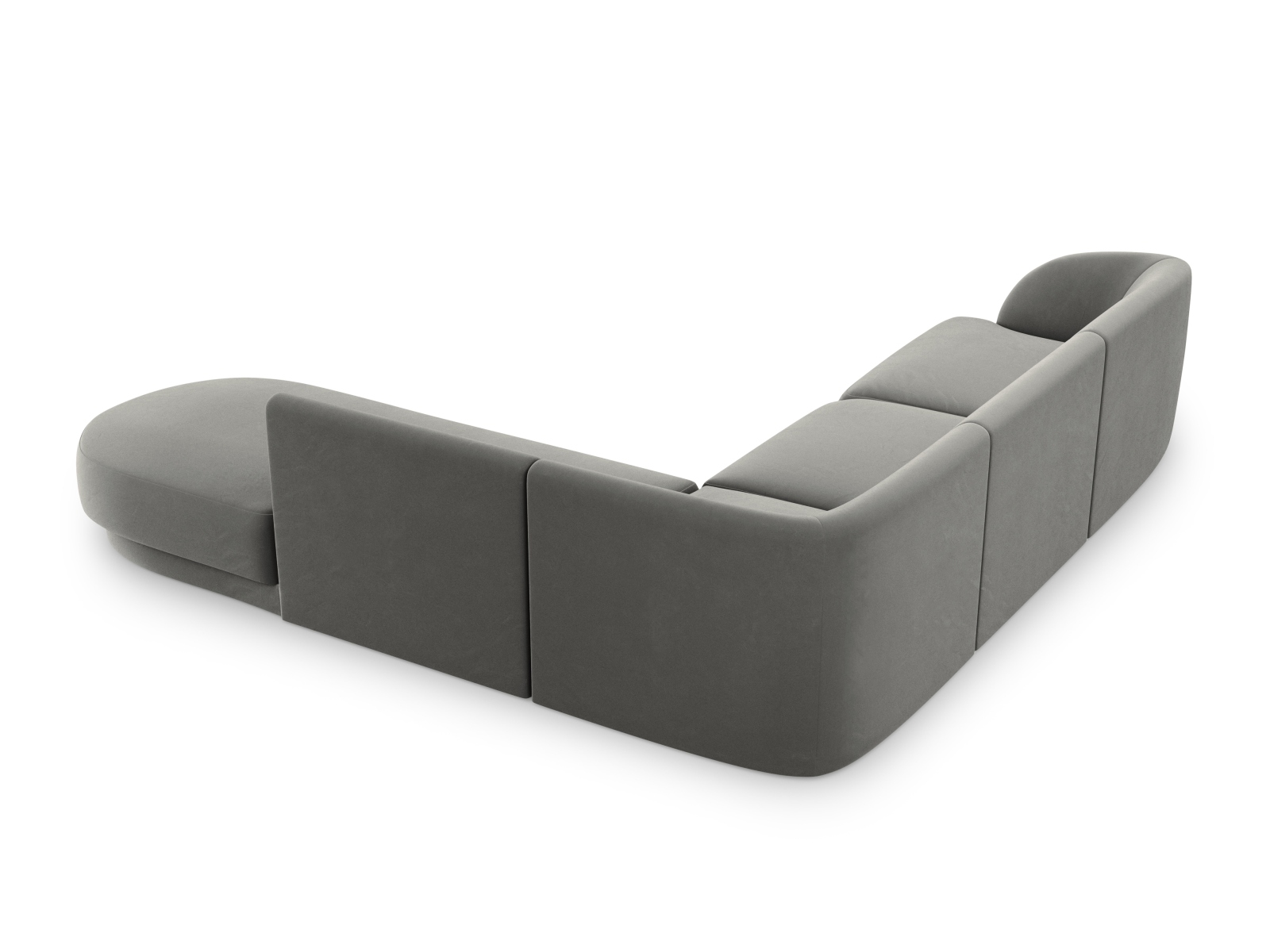 Velvet Right Corner Sofa, "Miley", 6 Seats, 255x248x70