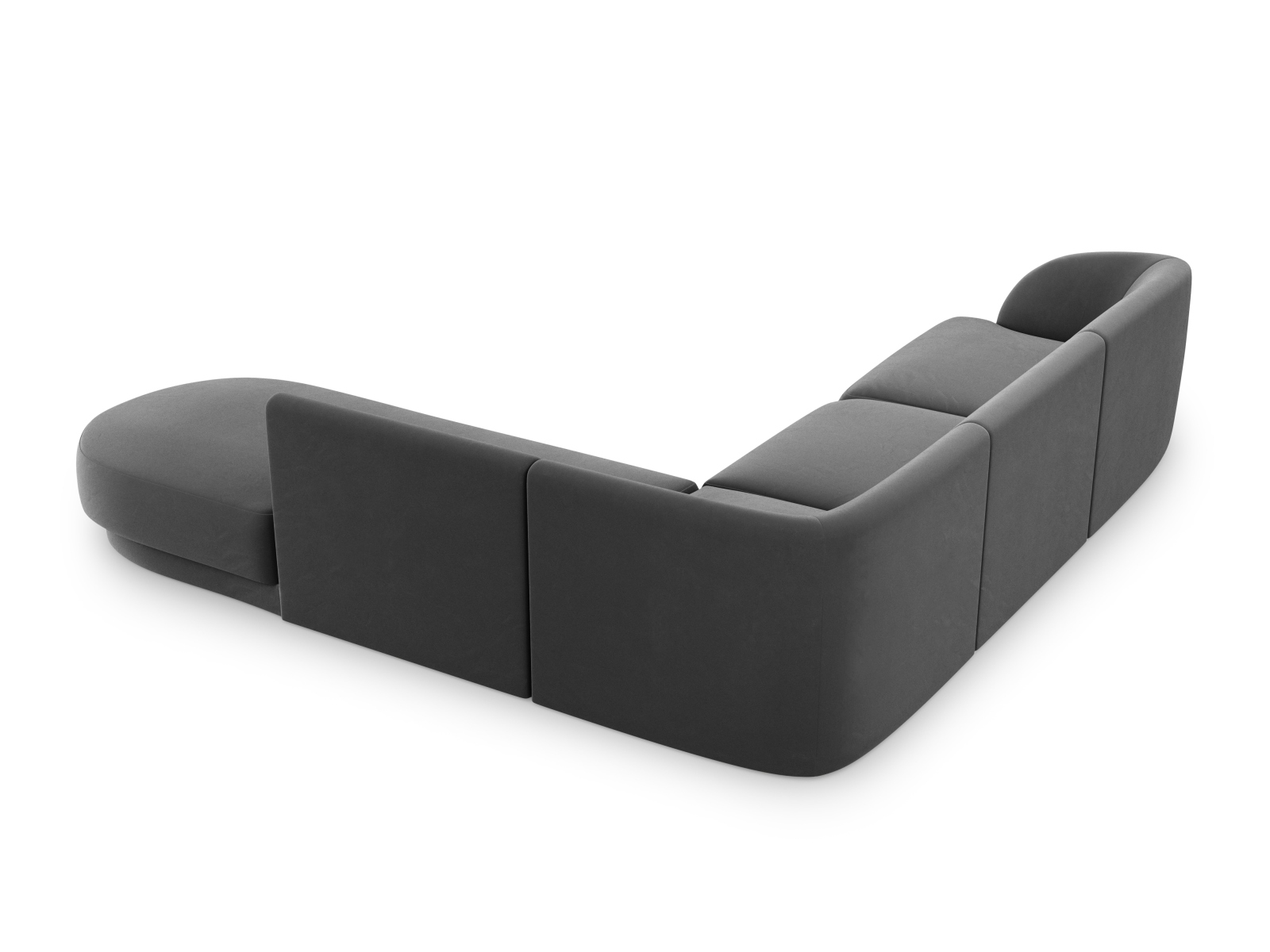 Velvet Right Corner Sofa, "Miley", 6 Seats, 255x248x70
