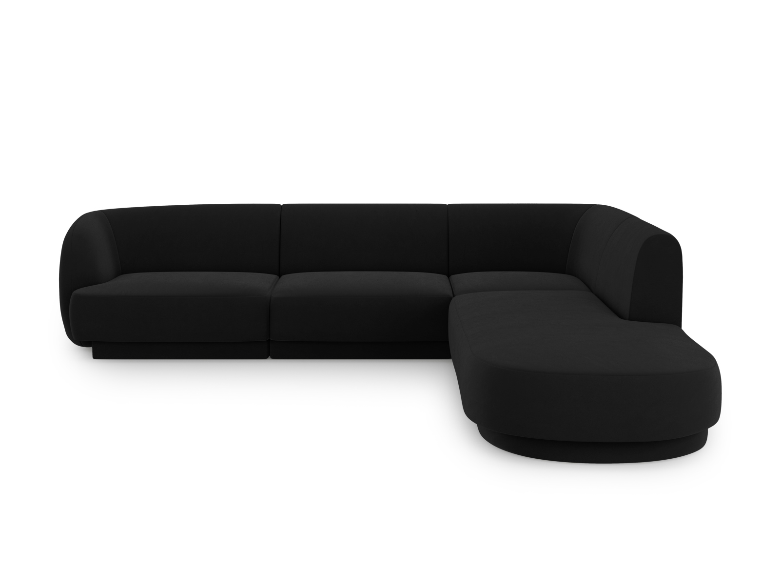 Velvet Right Corner Sofa, "Miley", 6 Seats, 255x248x70
