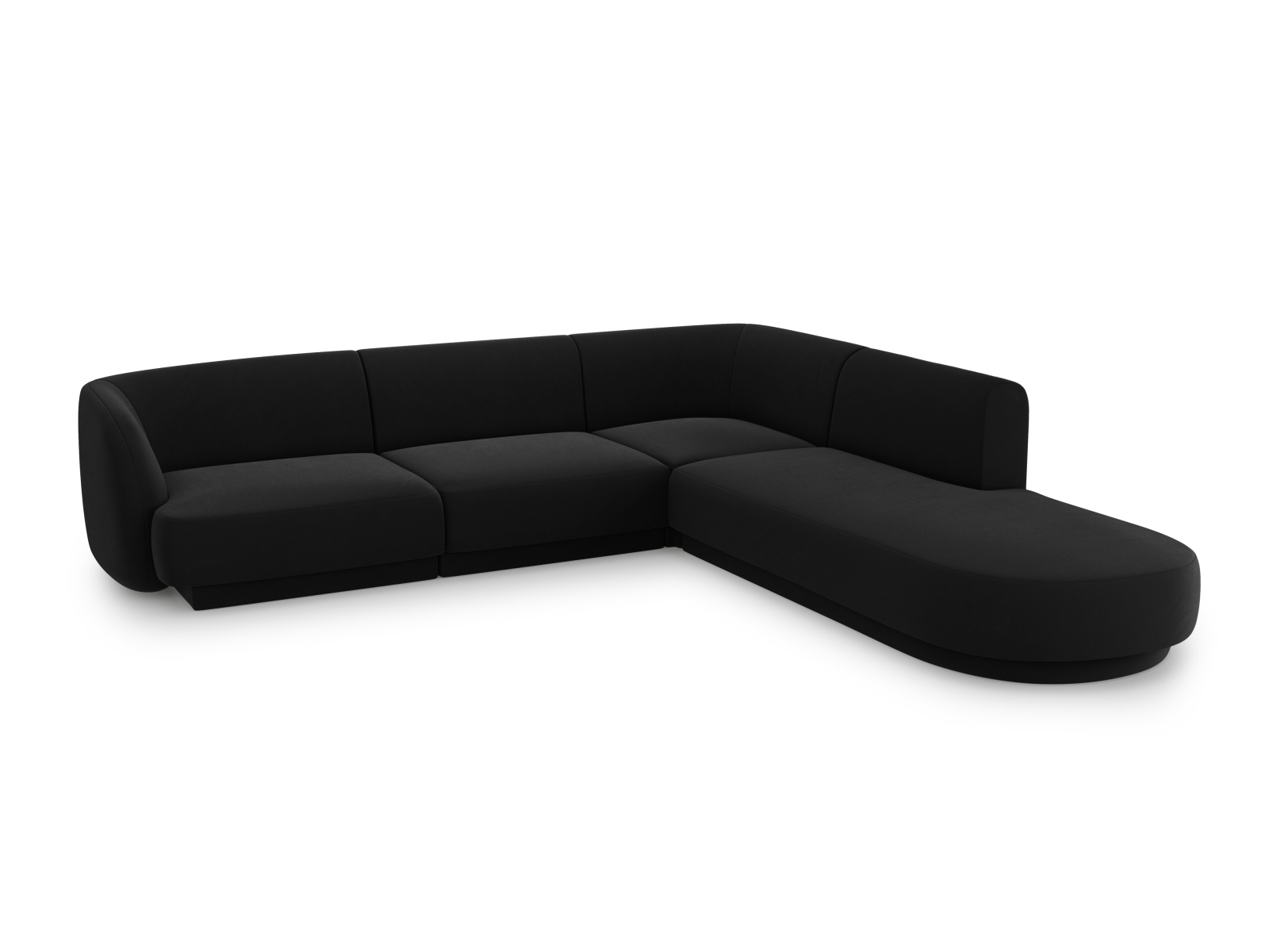 Velvet Right Corner Sofa, "Miley", 6 Seats, 255x248x70