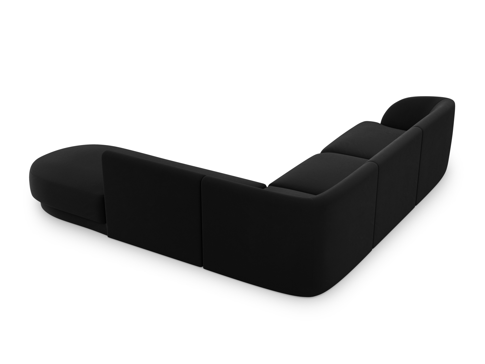 Velvet Right Corner Sofa, "Miley", 6 Seats, 255x248x70
