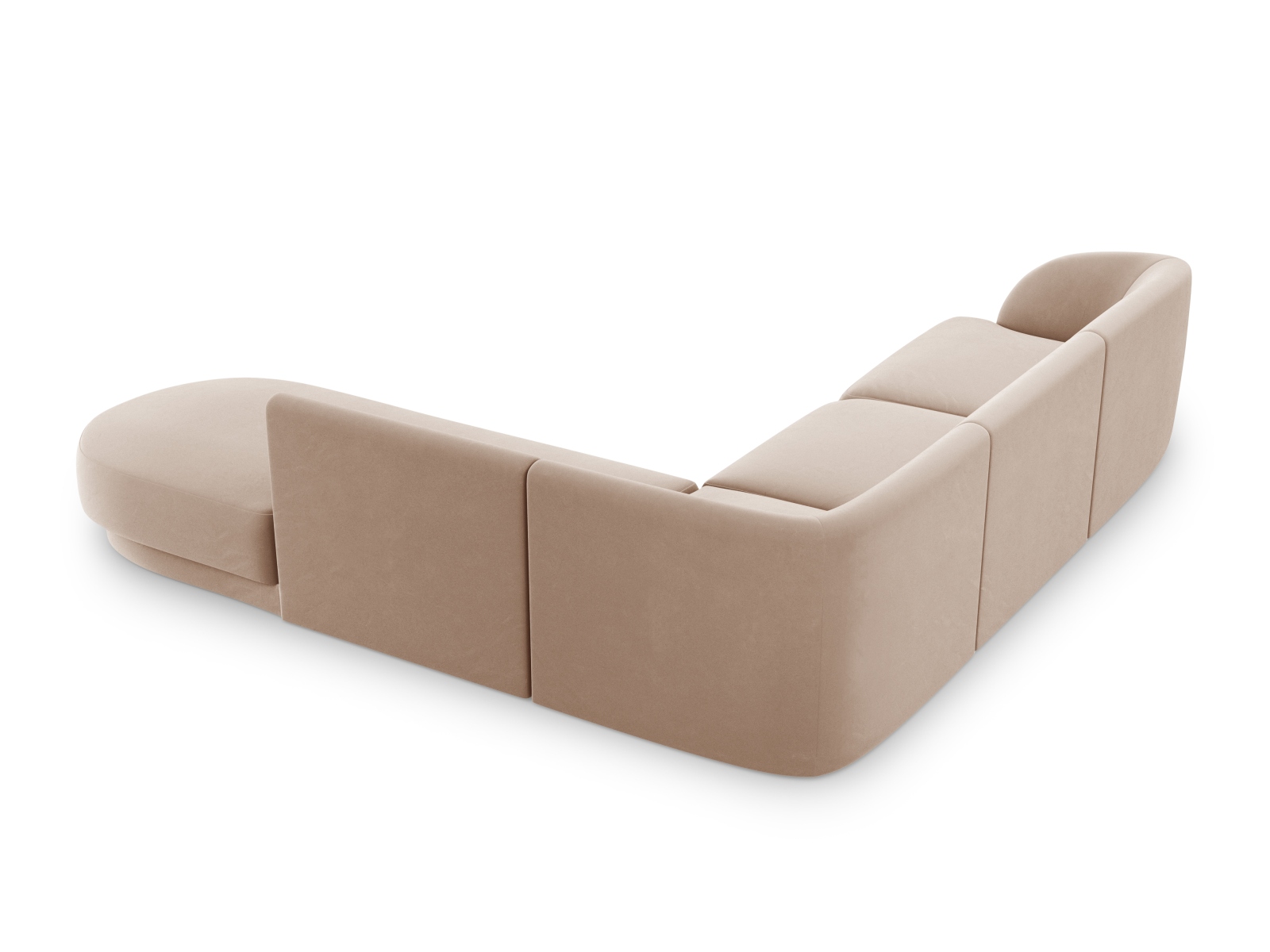 Velvet Right Corner Sofa, "Miley", 6 Seats, 255x248x70