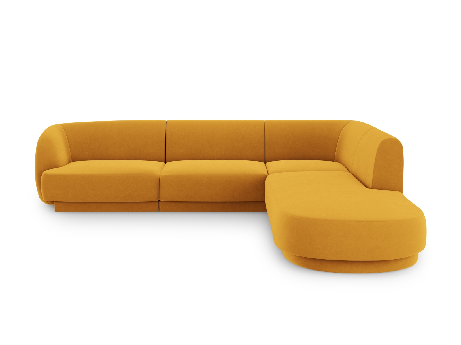 Velvet Right Corner Sofa, "Miley", 6 Seats, 255x248x70