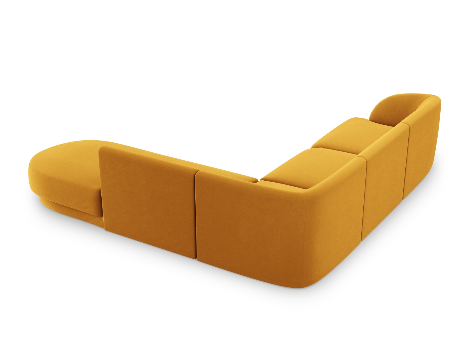 Velvet Right Corner Sofa, "Miley", 6 Seats, 255x248x70