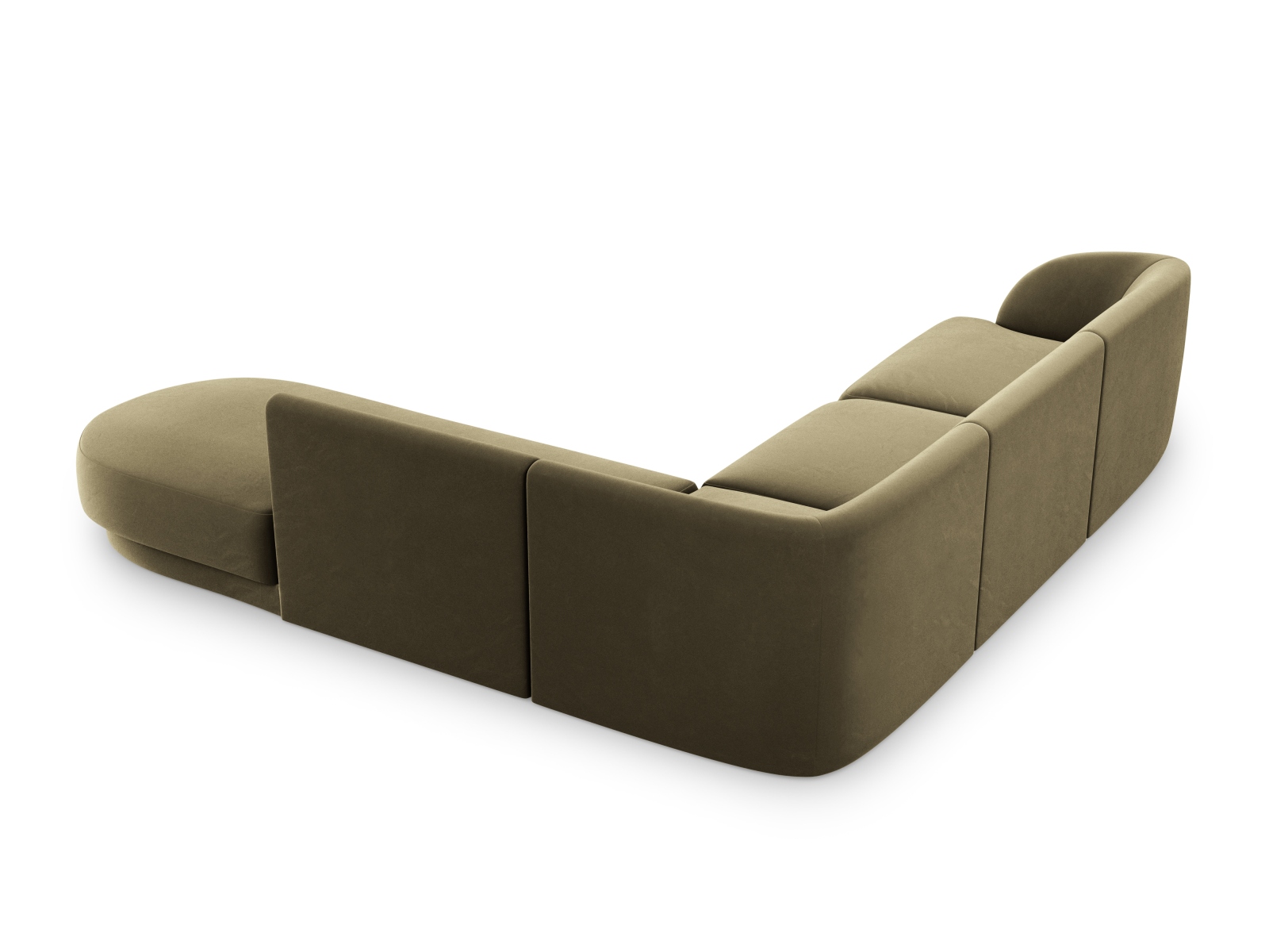 Velvet Right Corner Sofa, "Miley", 6 Seats, 255x248x70