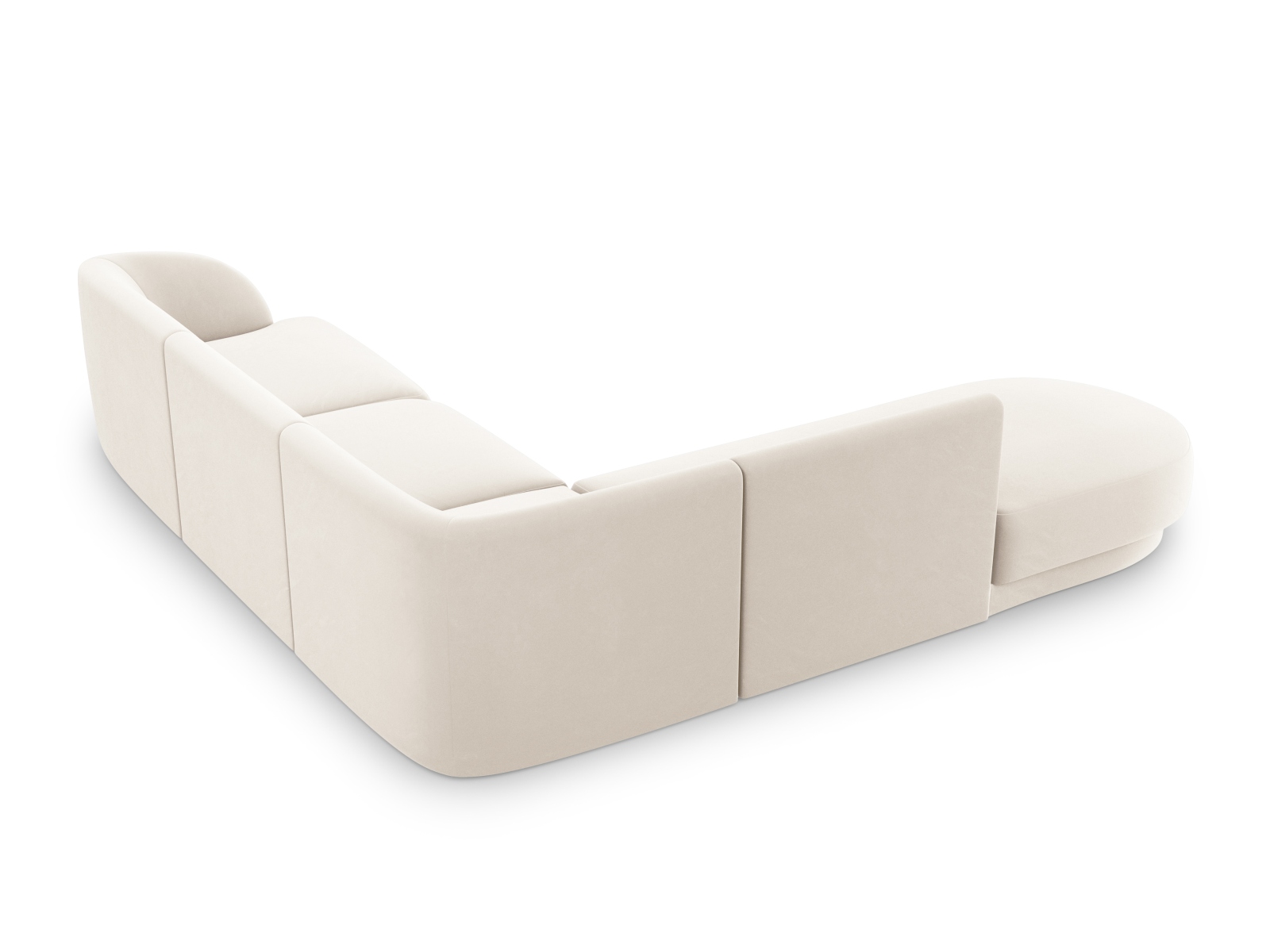 Velvet Left Corner Sofa, "Miley", 6 Seats, 255x248x70