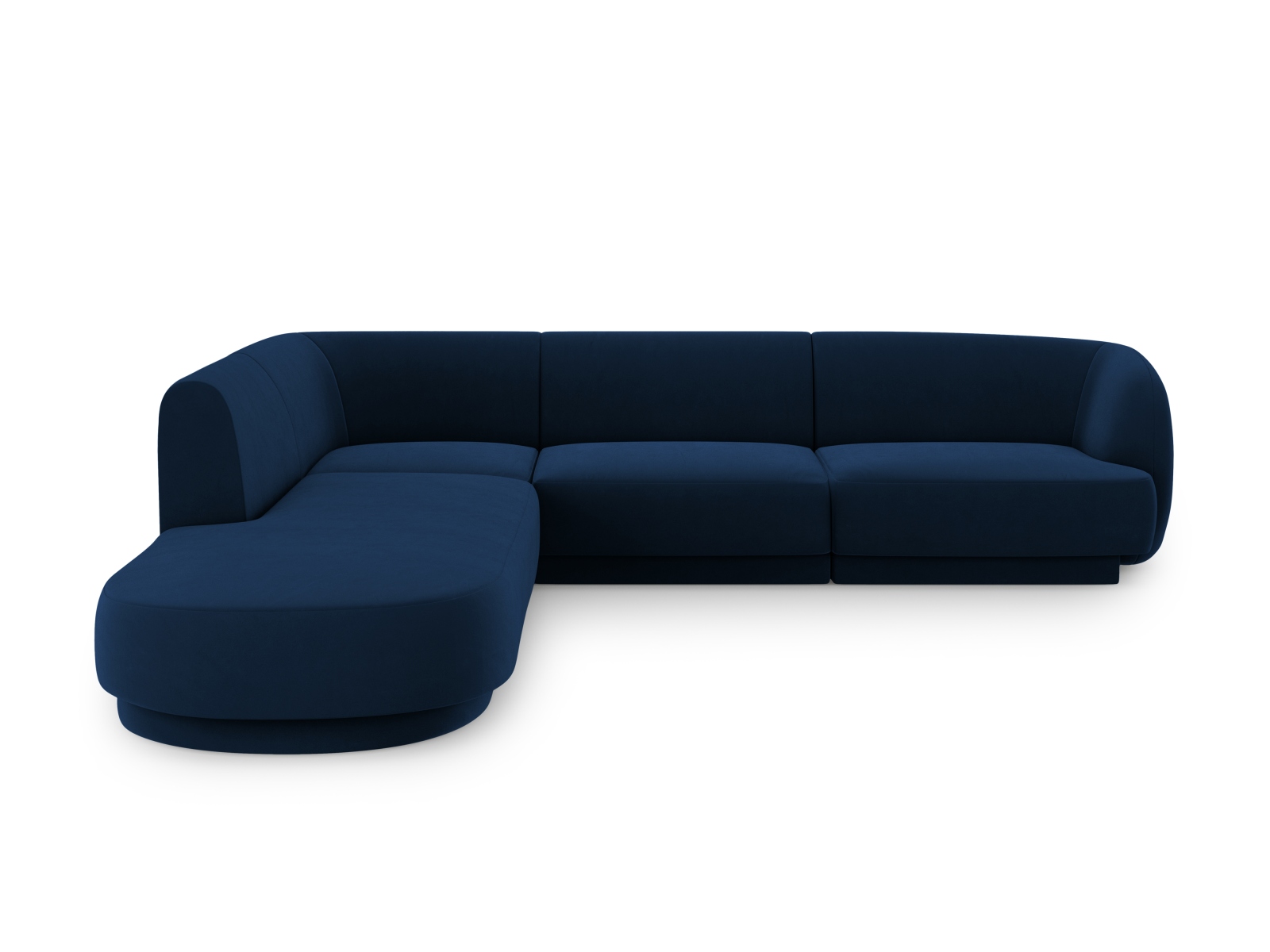 Velvet Left Corner Sofa, "Miley", 6 Seats, 255x248x70