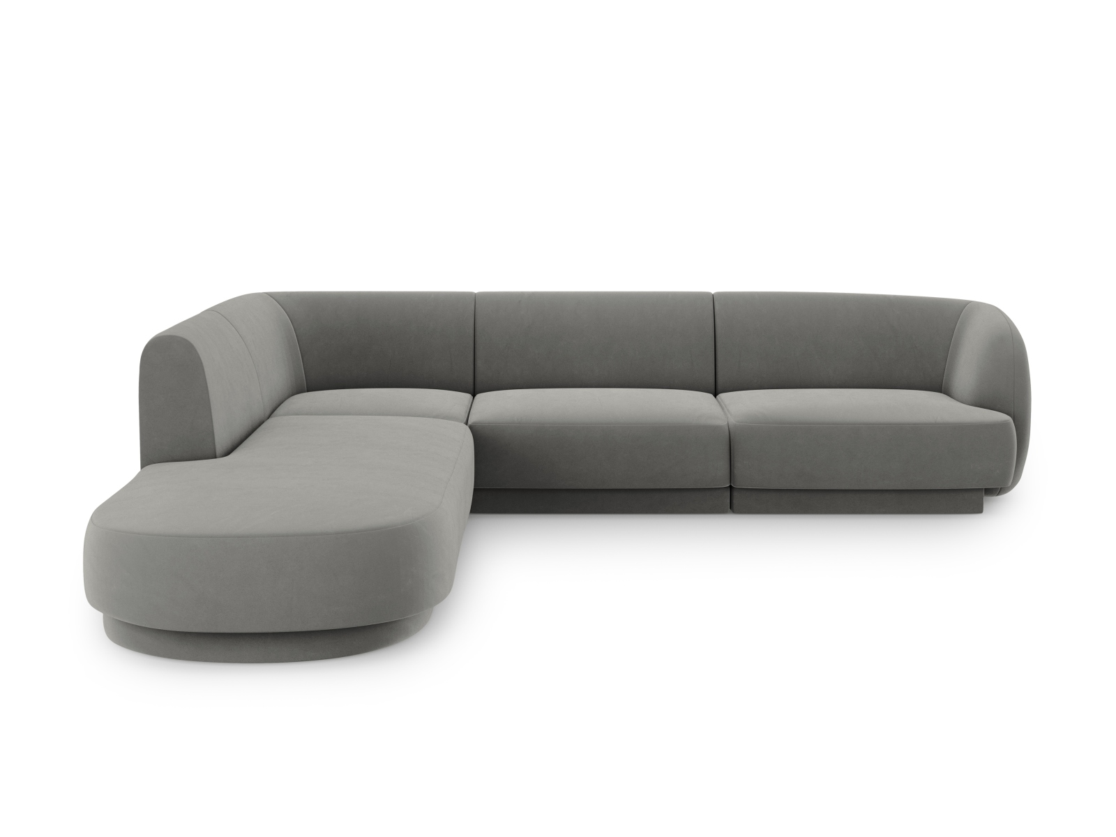 Velvet Left Corner Sofa, "Miley", 6 Seats, 255x248x70