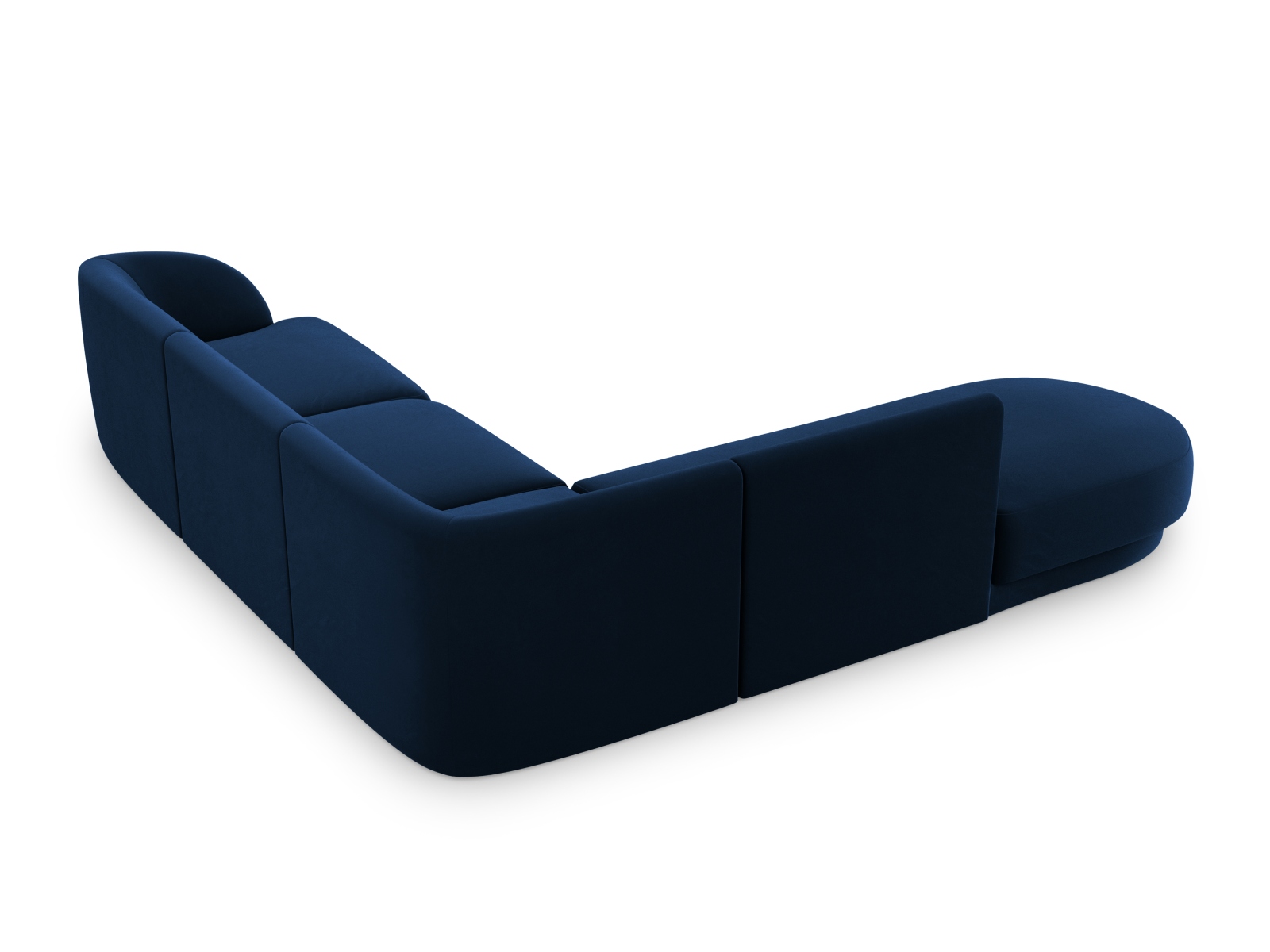 Velvet Left Corner Sofa, "Miley", 6 Seats, 255x248x70