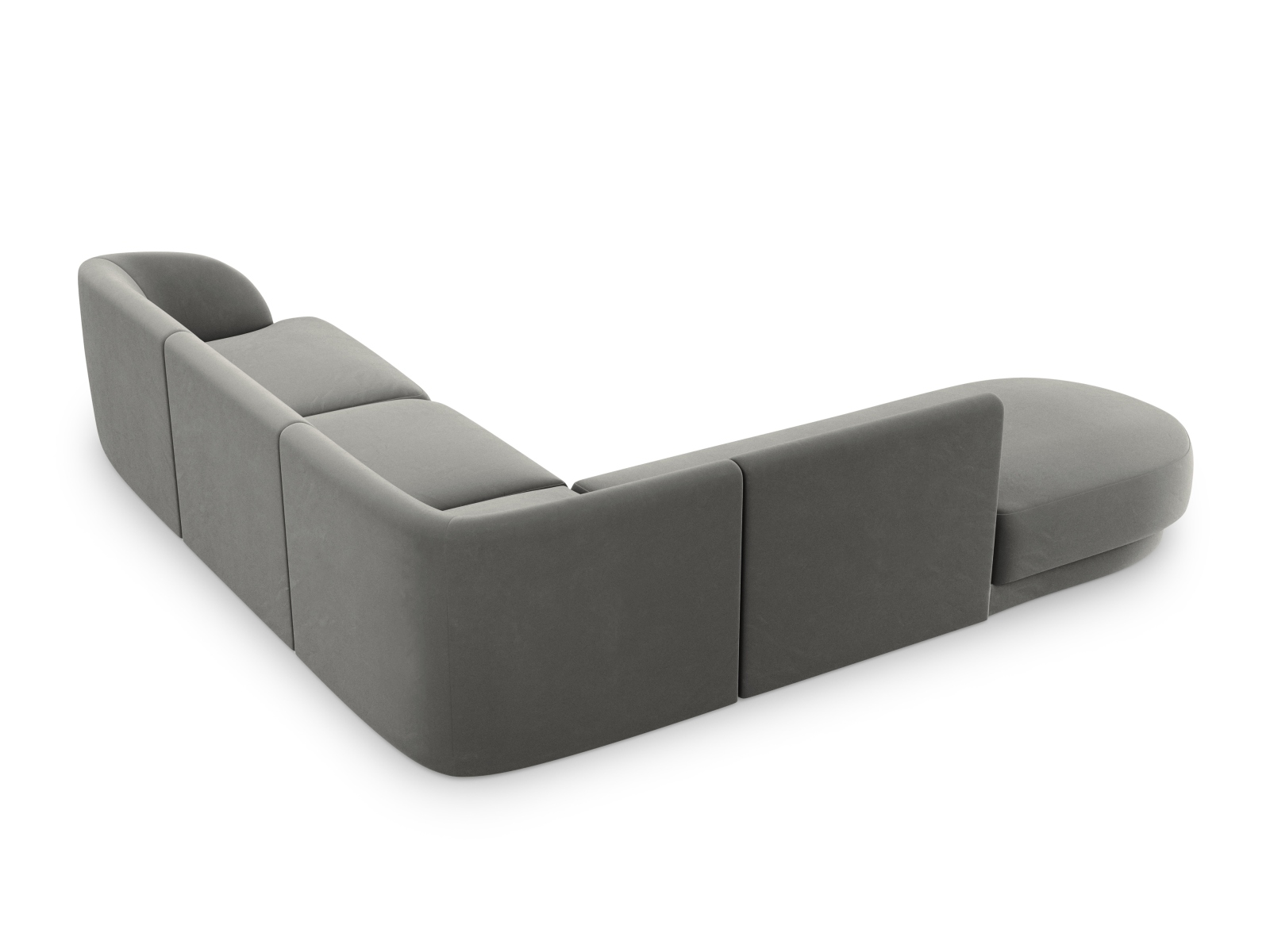 Velvet Left Corner Sofa, "Miley", 6 Seats, 255x248x70