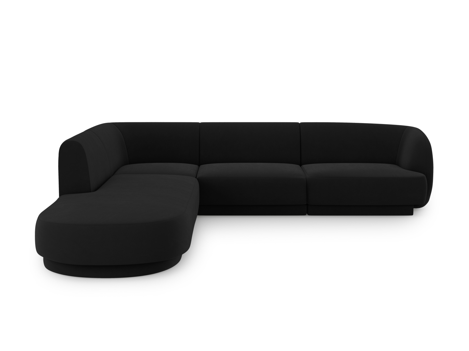 Velvet Left Corner Sofa, "Miley", 6 Seats, 255x248x70