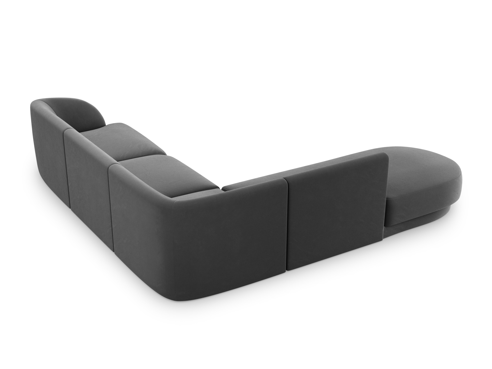 Velvet Left Corner Sofa, "Miley", 6 Seats, 255x248x70
