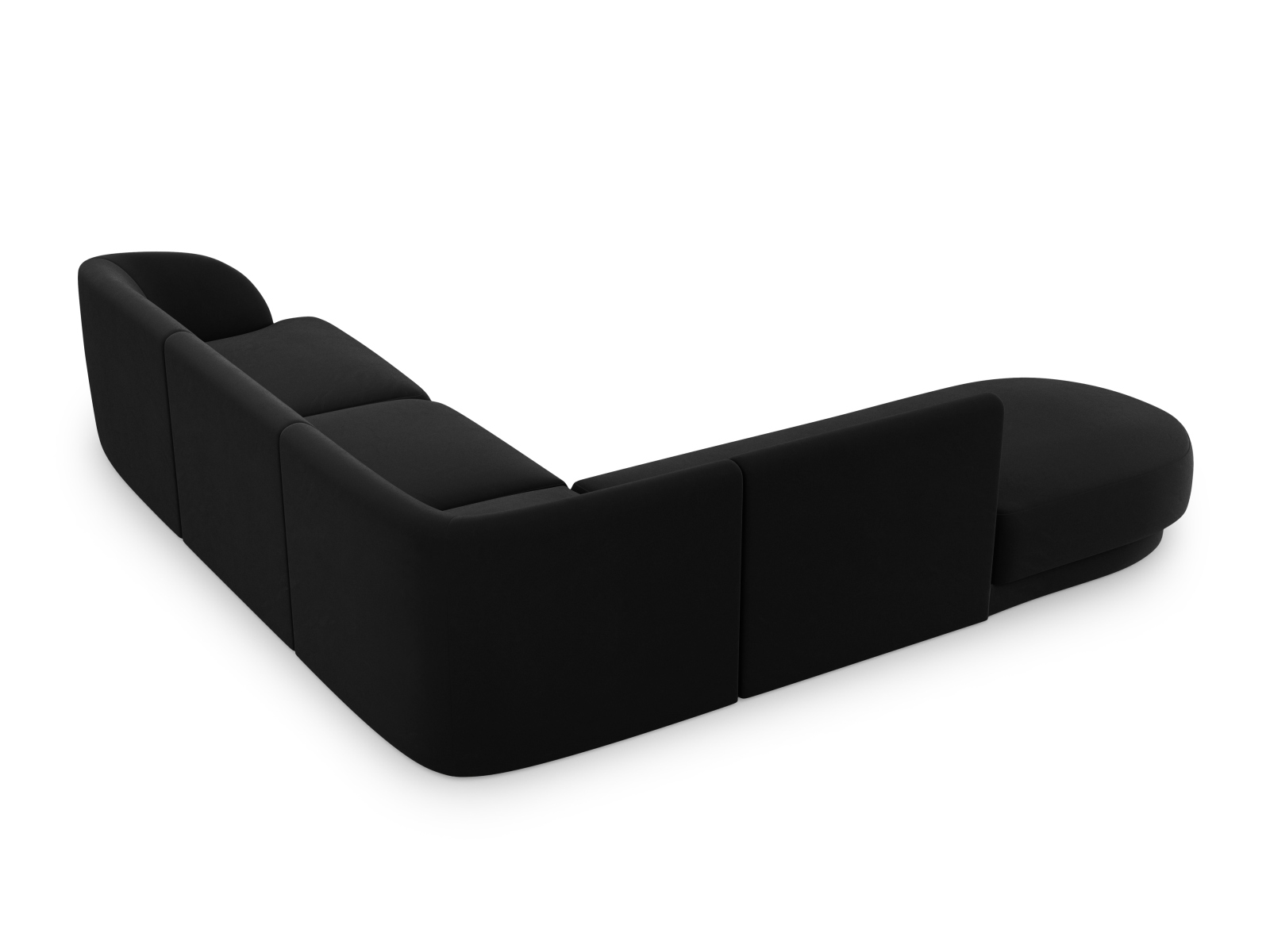 Velvet Left Corner Sofa, "Miley", 6 Seats, 255x248x70