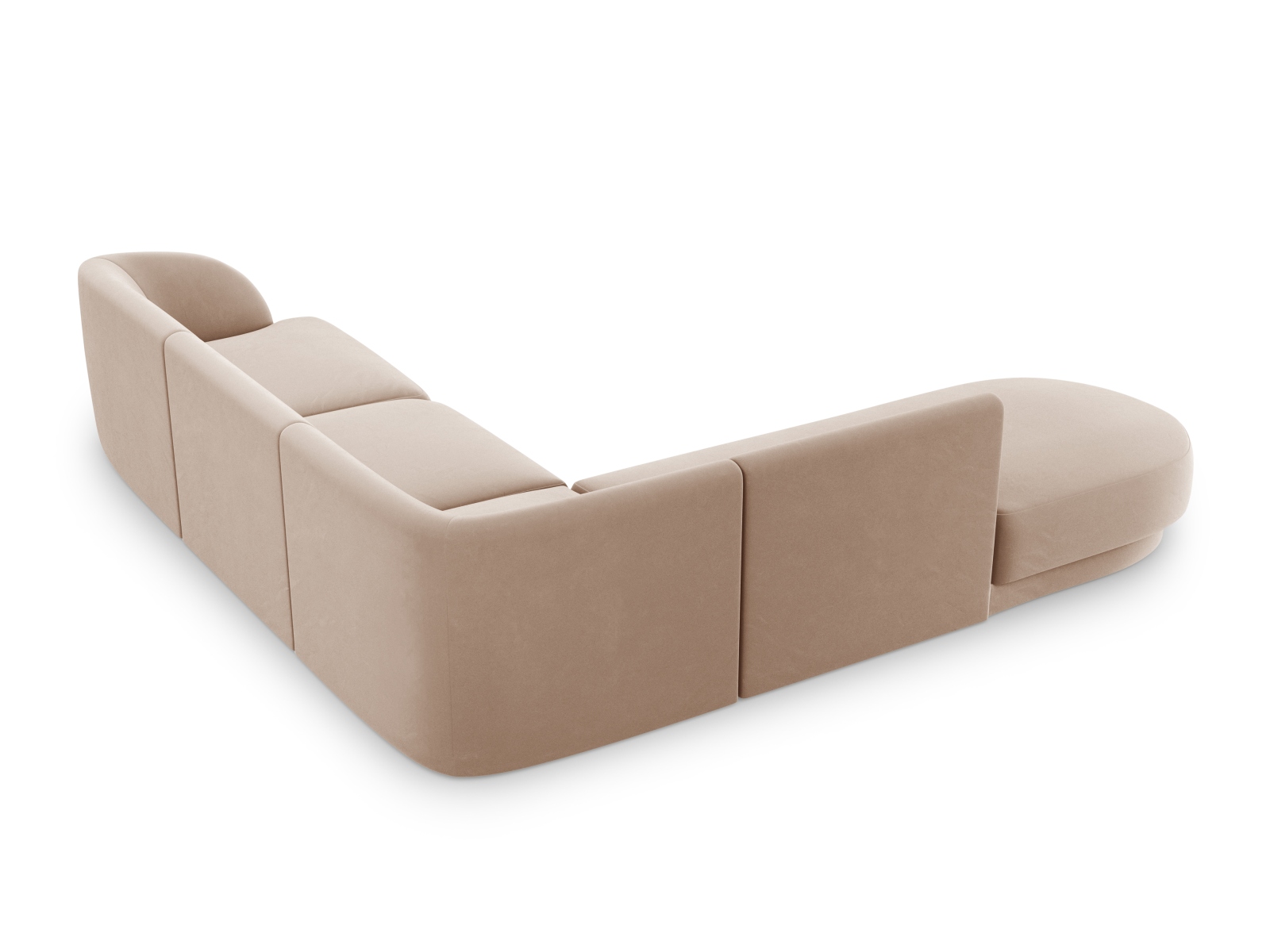 Velvet Left Corner Sofa, "Miley", 6 Seats, 255x248x70
