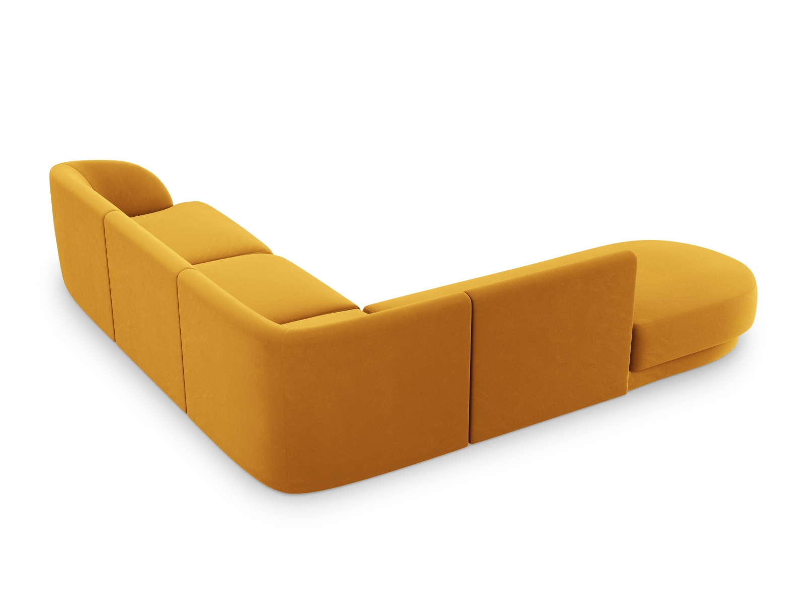 Velvet Left Corner Sofa, "Miley", 6 Seats, 255x248x70