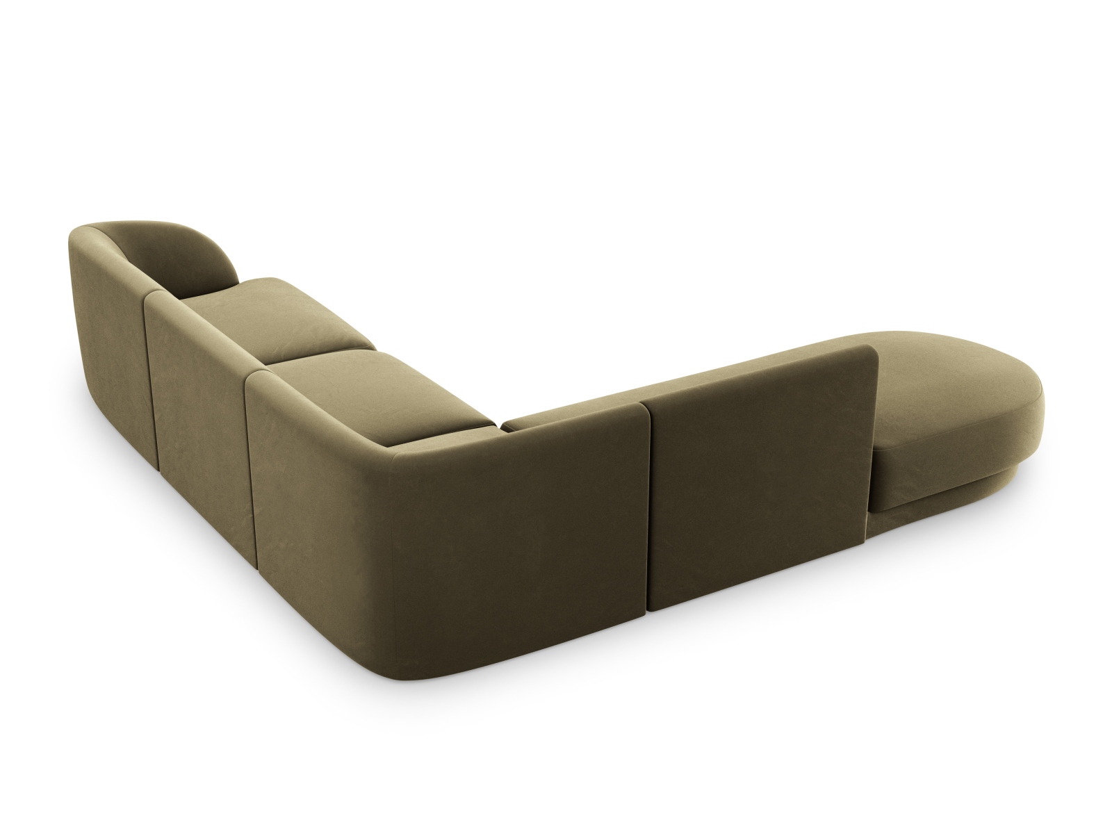 Velvet Left Corner Sofa, "Miley", 6 Seats, 255x248x70