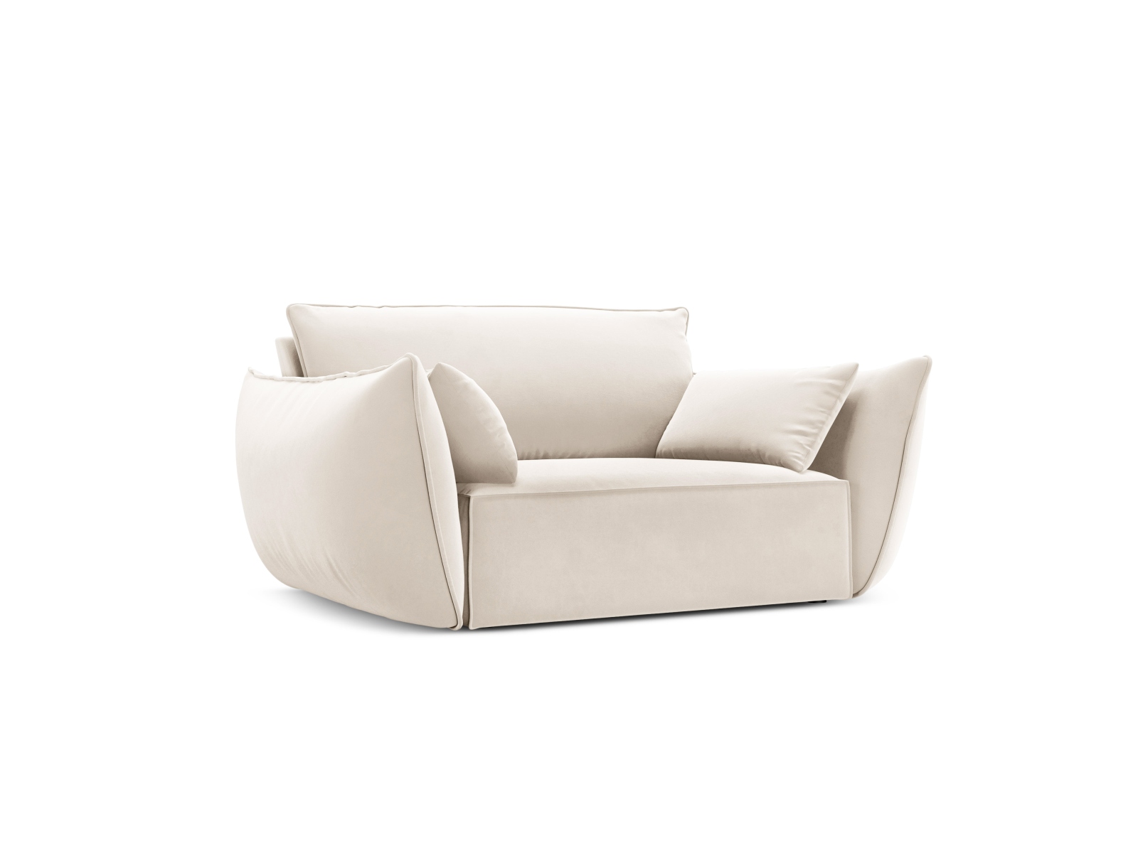 Velvet Armchair, "Kaelle", 1 Seat, 128x110x85