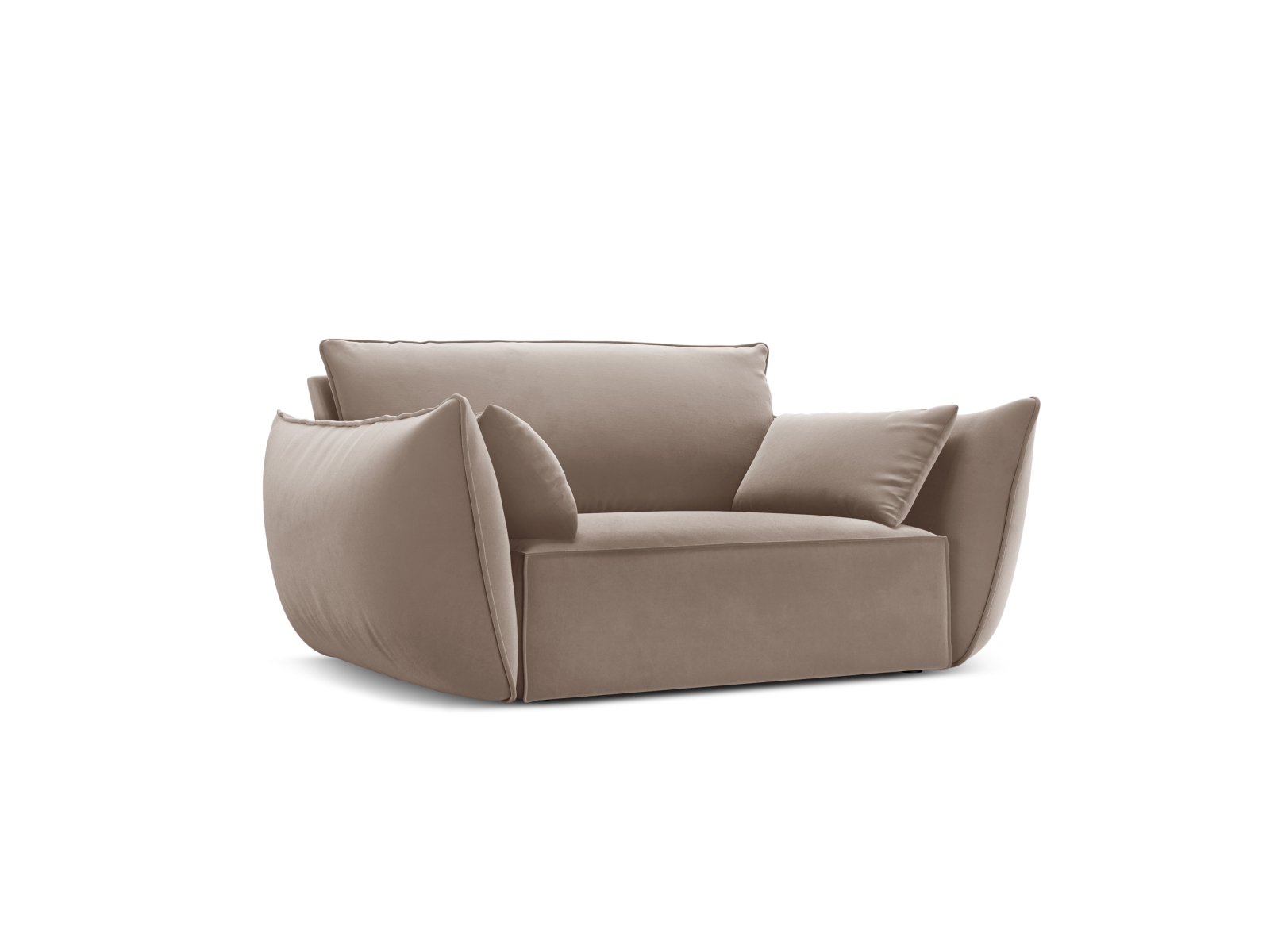 Velvet Armchair, "Kaelle", 1 Seat, 128x110x85