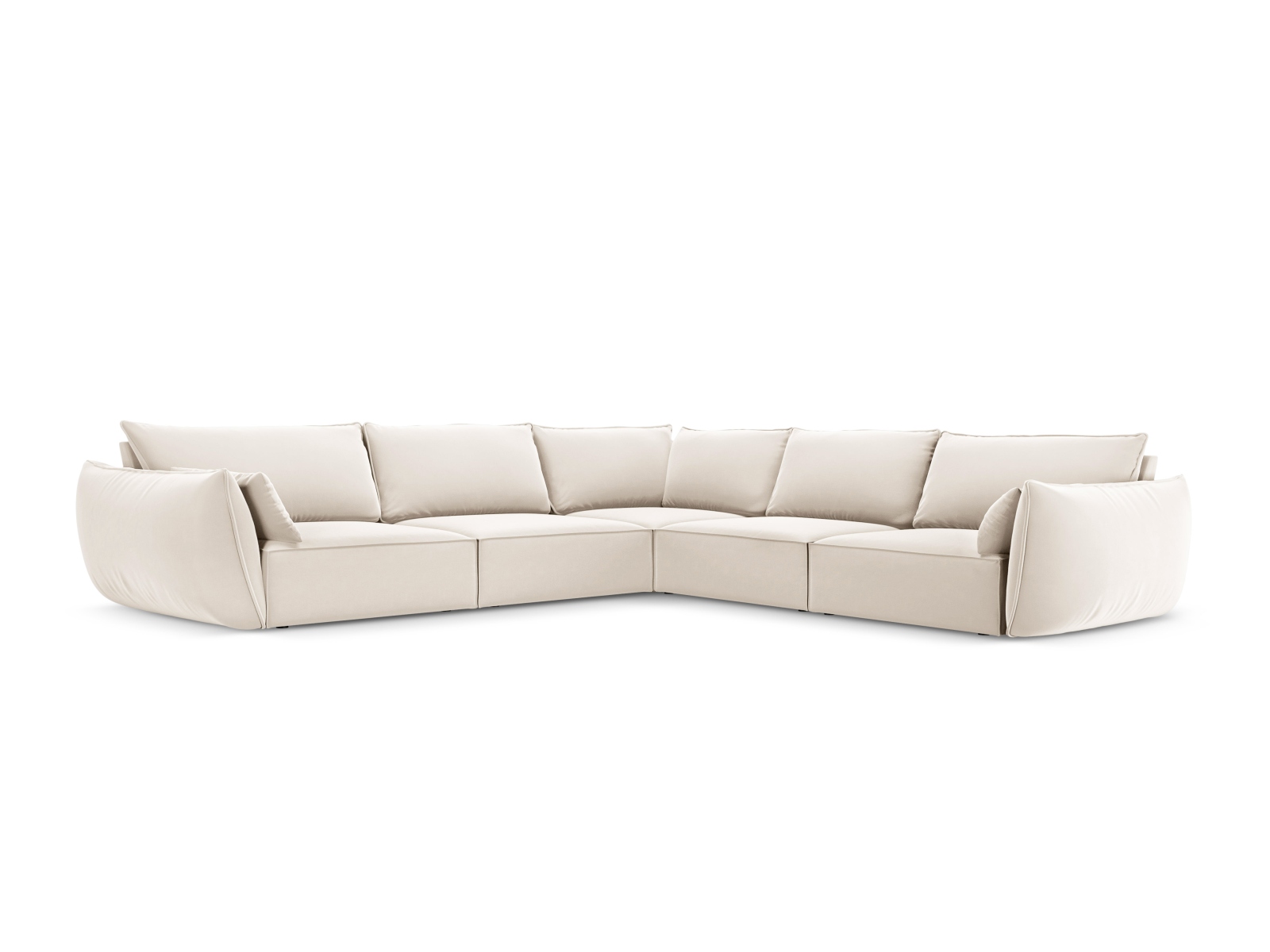 Velvet Symmetrical Corner Sofa, "Kaelle", 7 Seats, 286x286x85
