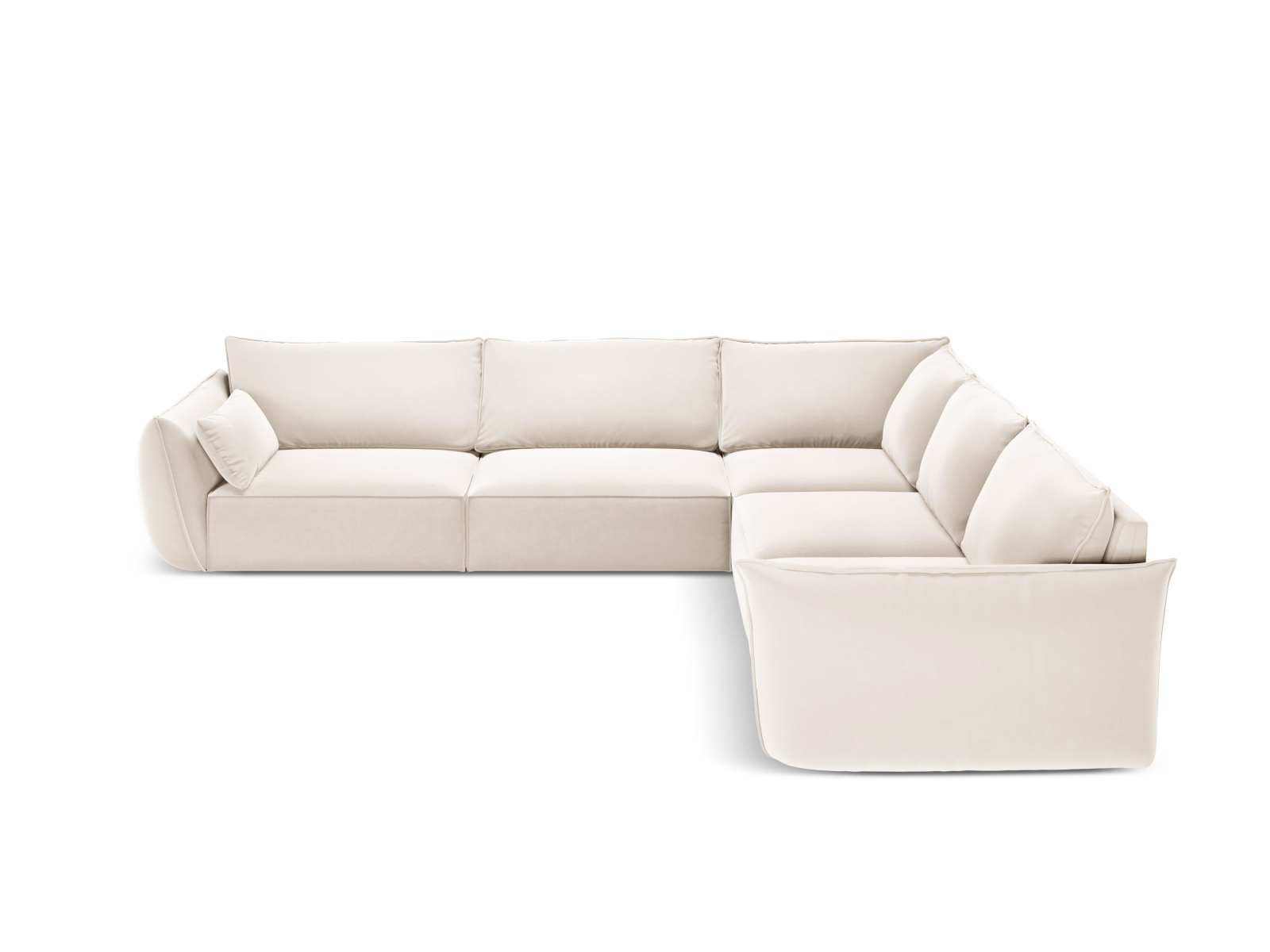 Velvet Symmetrical Corner Sofa, "Kaelle", 7 Seats, 286x286x85