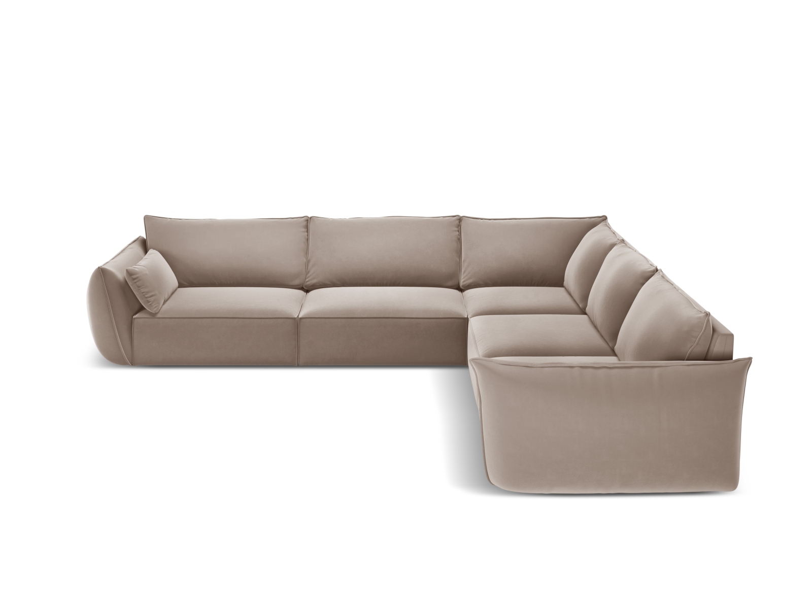 Velvet Symmetrical Corner Sofa, "Kaelle", 7 Seats, 286x286x85
