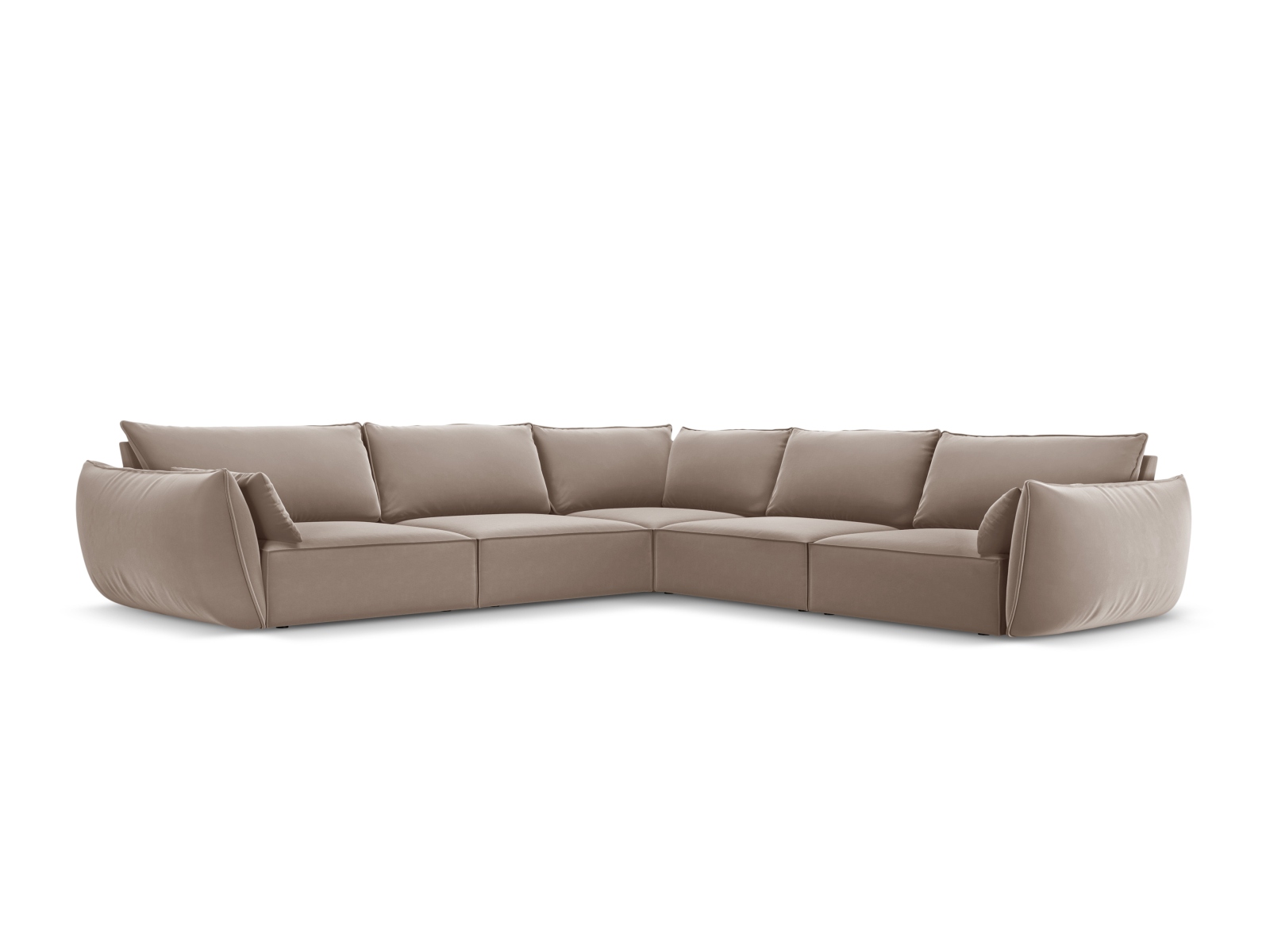 Velvet Symmetrical Corner Sofa, "Kaelle", 7 Seats, 286x286x85