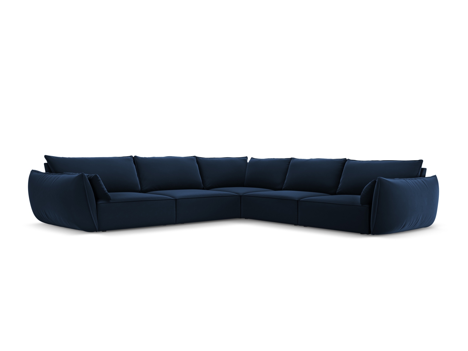Velvet Symmetrical Corner Sofa, "Kaelle", 7 Seats, 286x286x85