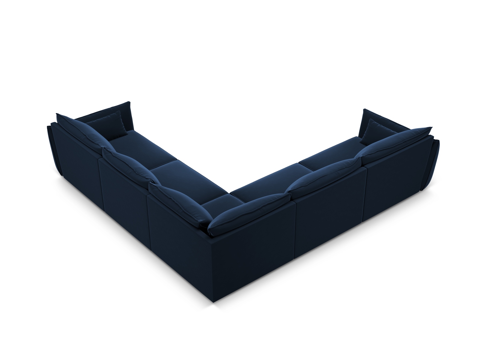Velvet Symmetrical Corner Sofa, "Kaelle", 7 Seats, 286x286x85