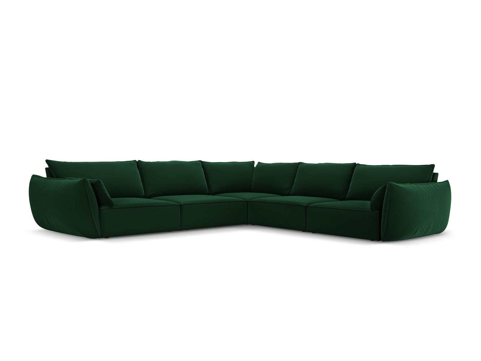 Velvet Symmetrical Corner Sofa, "Kaelle", 7 Seats, 286x286x85