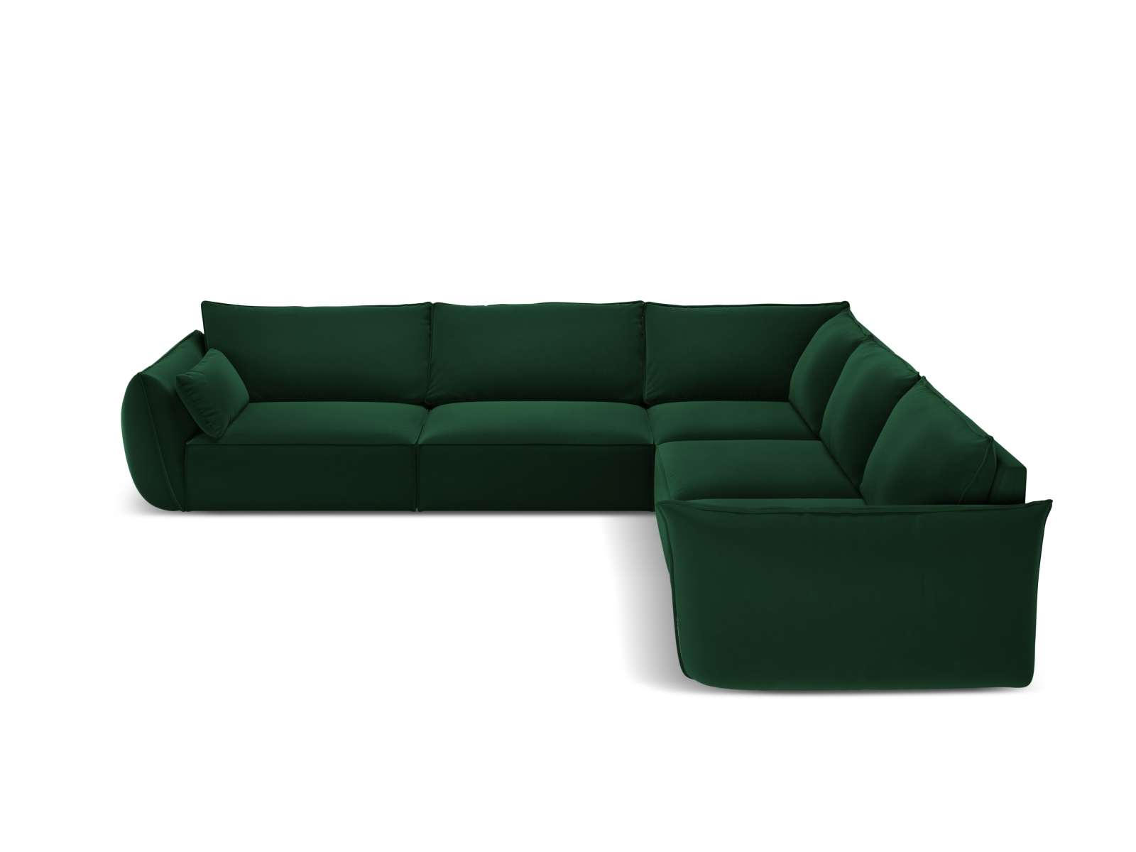 Velvet Symmetrical Corner Sofa, "Kaelle", 7 Seats, 286x286x85