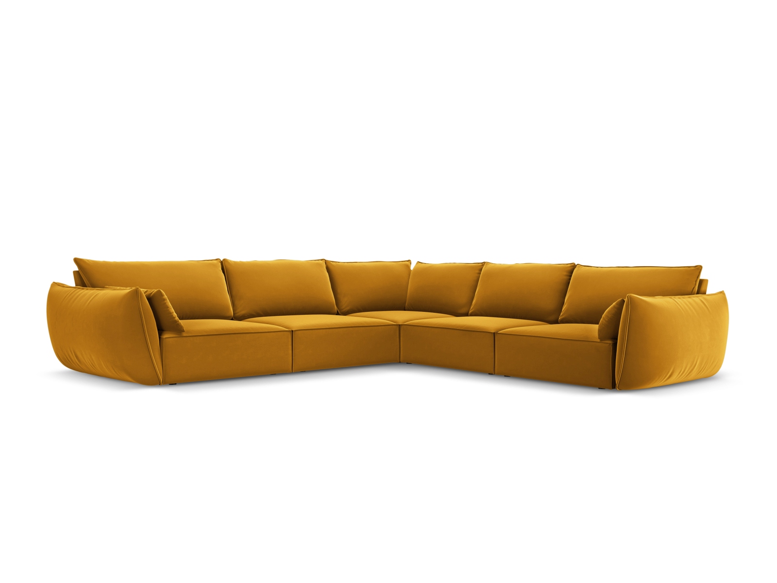 Velvet Symmetrical Corner Sofa, "Kaelle", 7 Seats, 286x286x85