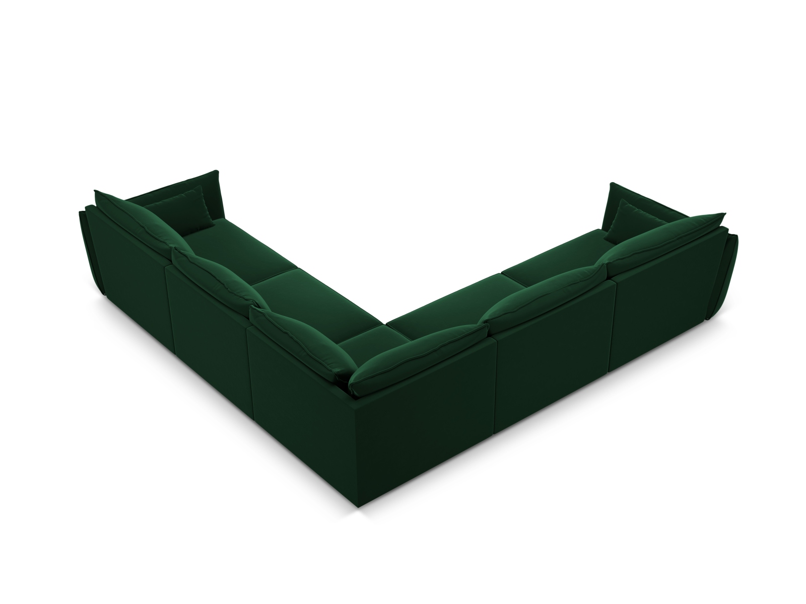 Velvet Symmetrical Corner Sofa, "Kaelle", 7 Seats, 286x286x85