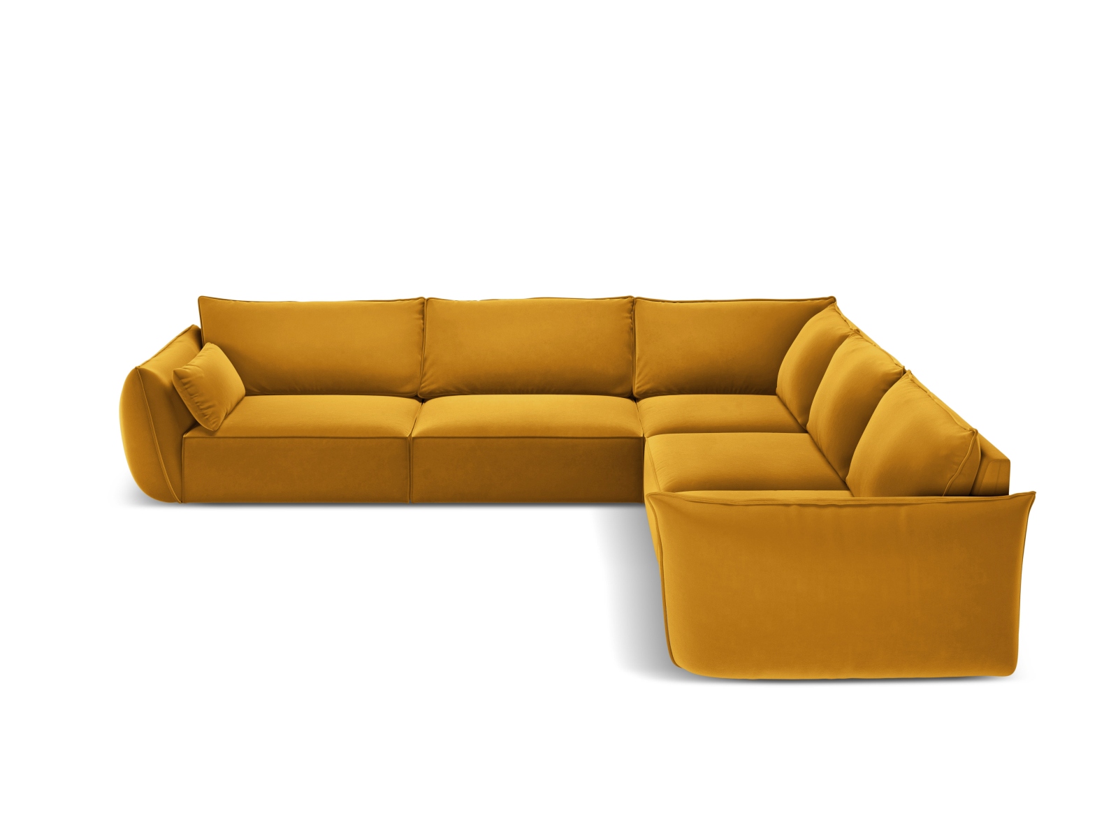 Velvet Symmetrical Corner Sofa, "Kaelle", 7 Seats, 286x286x85