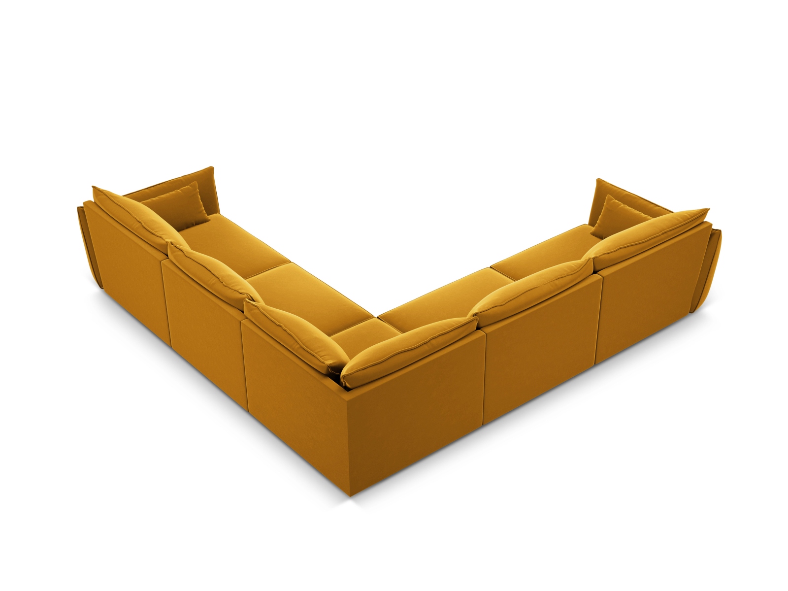 Velvet Symmetrical Corner Sofa, "Kaelle", 7 Seats, 286x286x85