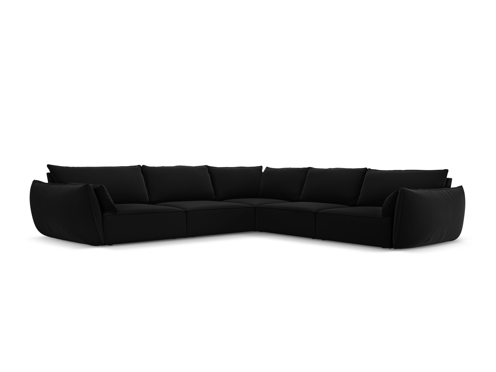 Velvet Symmetrical Corner Sofa, "Kaelle", 7 Seats, 286x286x85