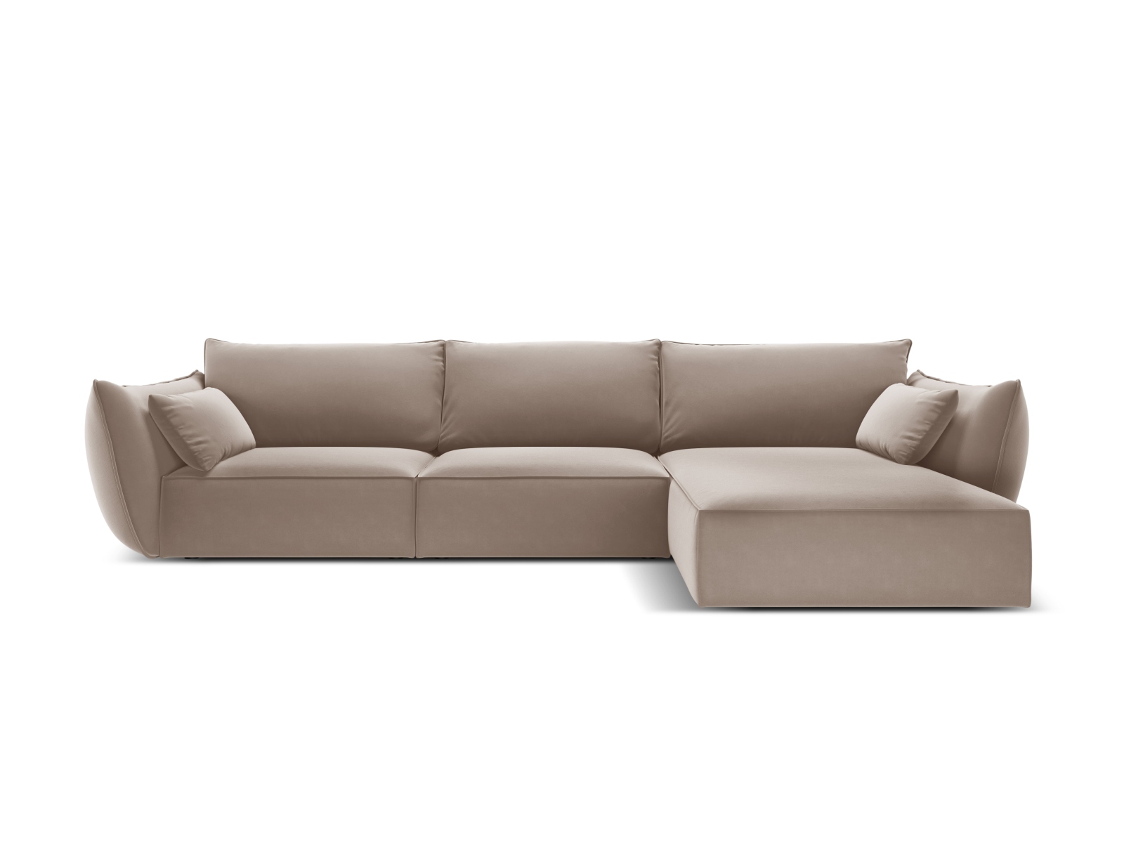 Velvet Right Corner Sofa, "Kaelle", 4 Seats, 308x171x85