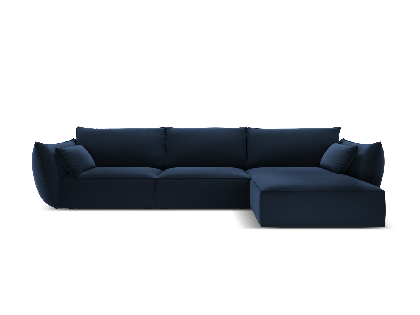 Velvet Right Corner Sofa, "Kaelle", 4 Seats, 308x171x85
