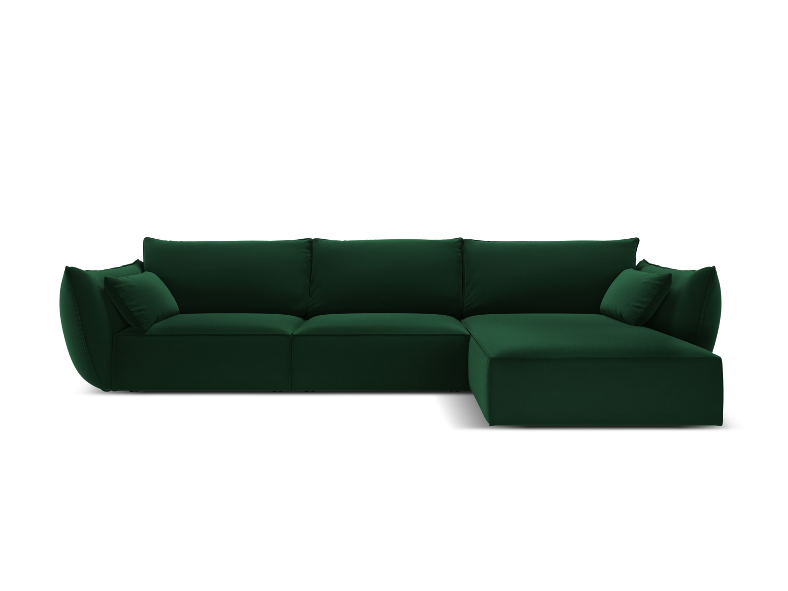 Velvet Right Corner Sofa, "Kaelle", 4 Seats, 308x171x85