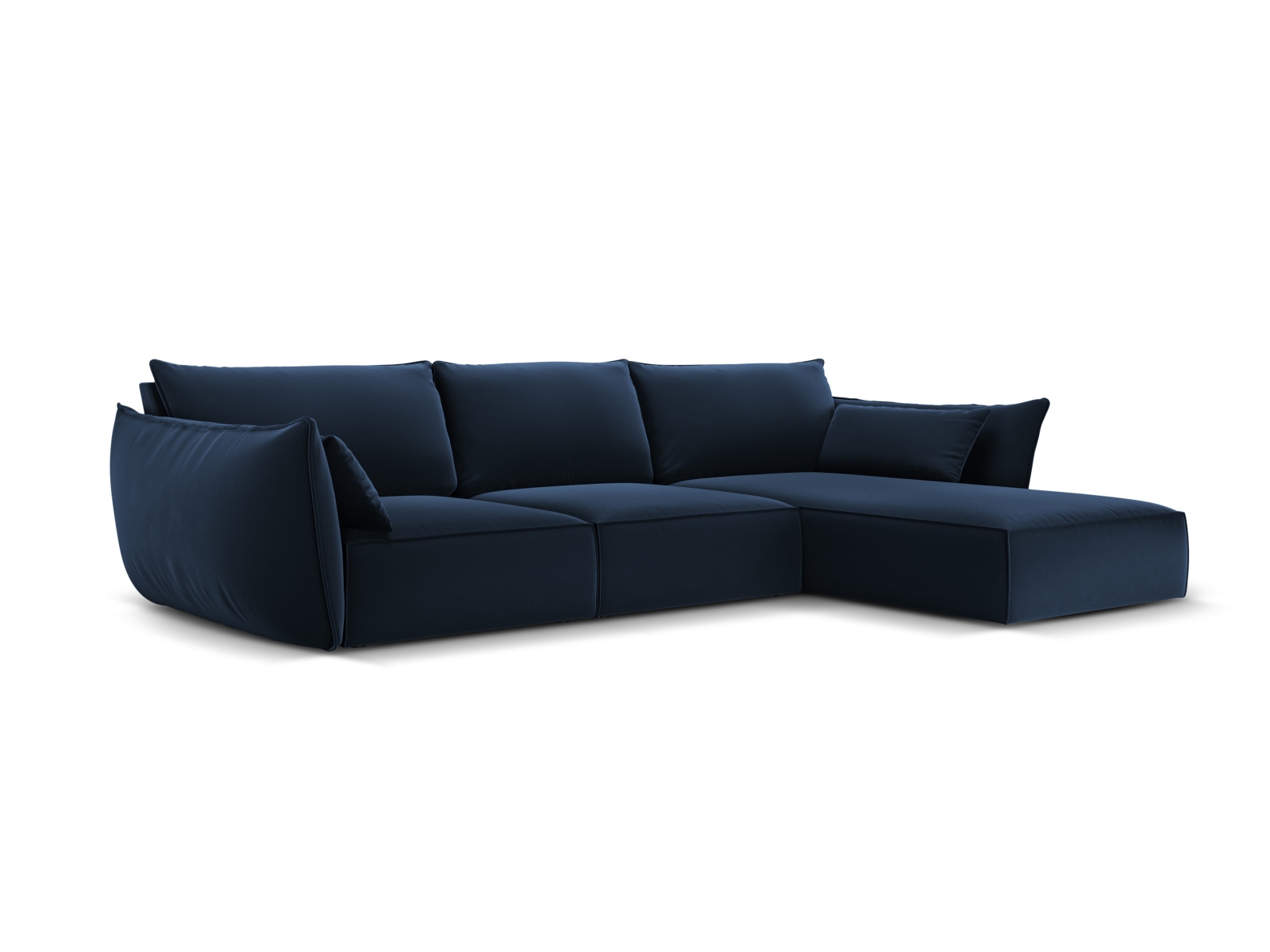 Velvet Right Corner Sofa, "Kaelle", 4 Seats, 308x171x85
