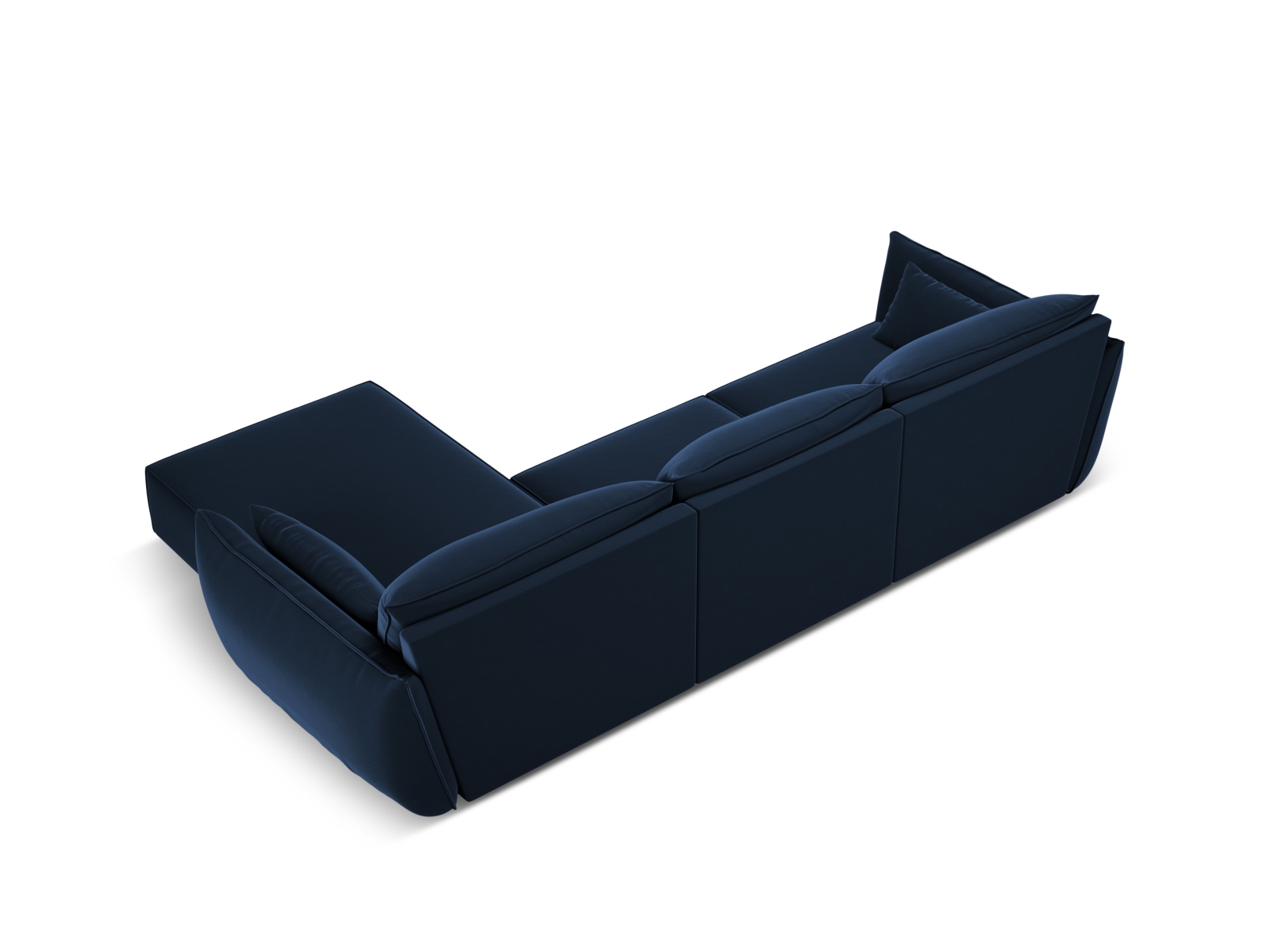Velvet Right Corner Sofa, "Kaelle", 4 Seats, 308x171x85