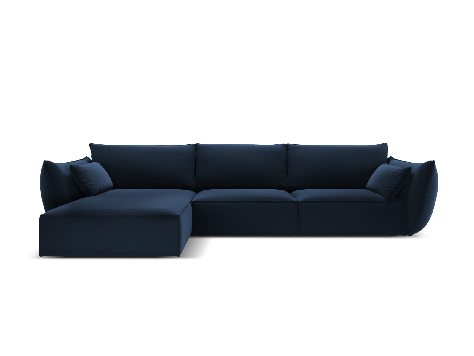 Velvet Left Corner Sofa, "Kaelle", 4 Seats, 308x171x85