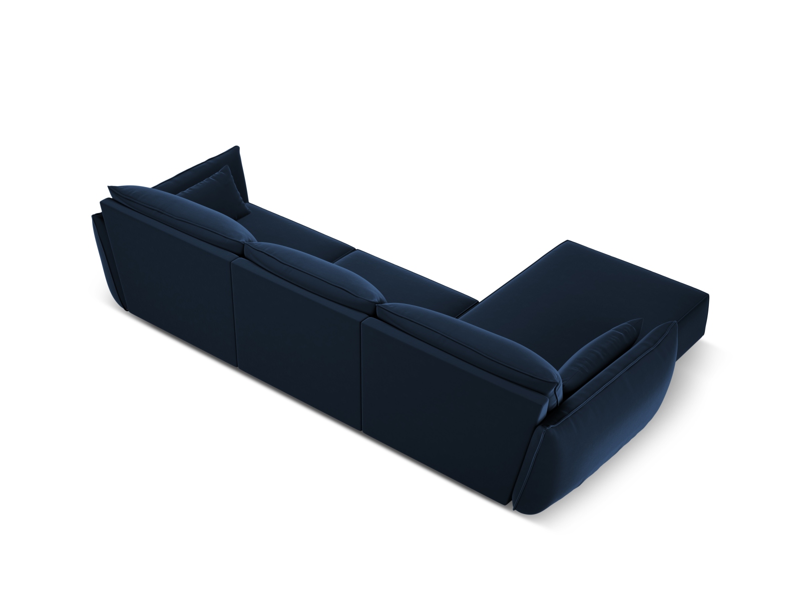 Velvet Left Corner Sofa, "Kaelle", 4 Seats, 308x171x85