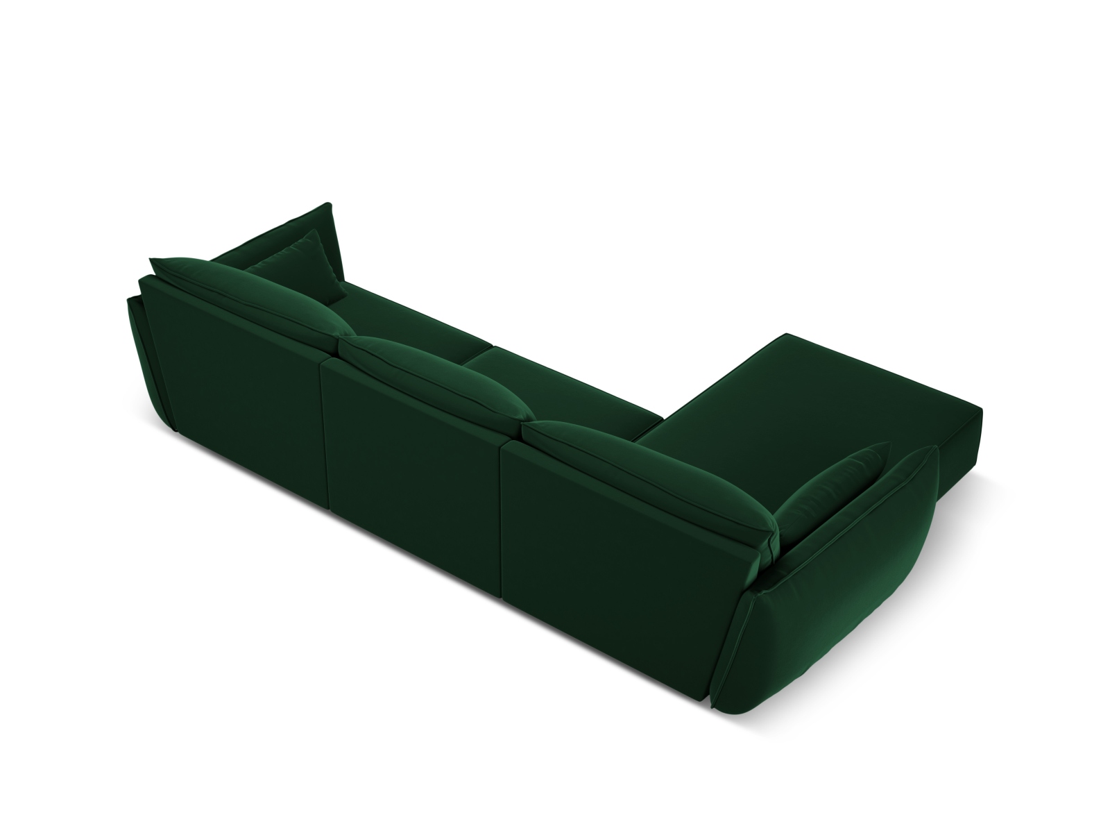 Velvet Left Corner Sofa, "Kaelle", 4 Seats, 308x171x85