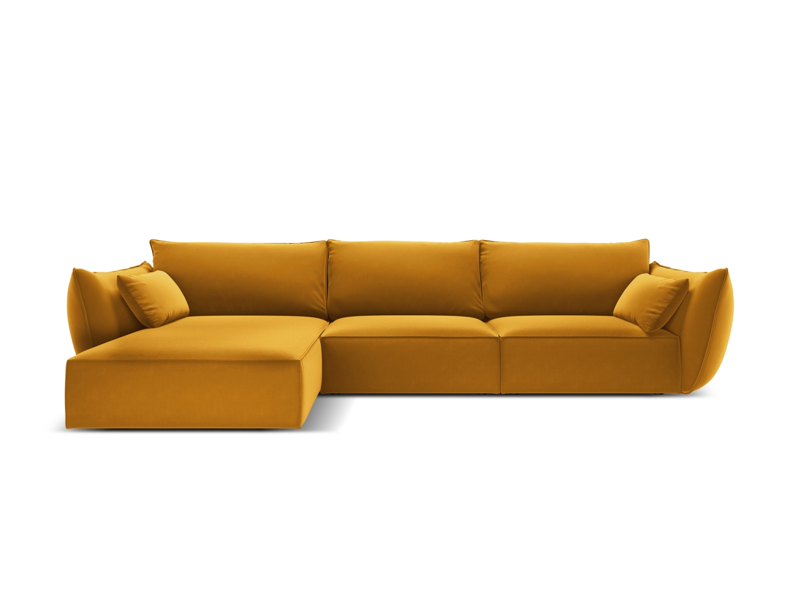 Velvet Left Corner Sofa, "Kaelle", 4 Seats, 308x171x85