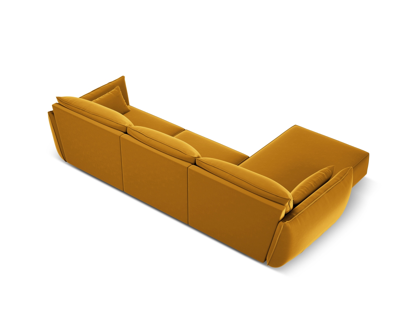Velvet Left Corner Sofa, "Kaelle", 4 Seats, 308x171x85