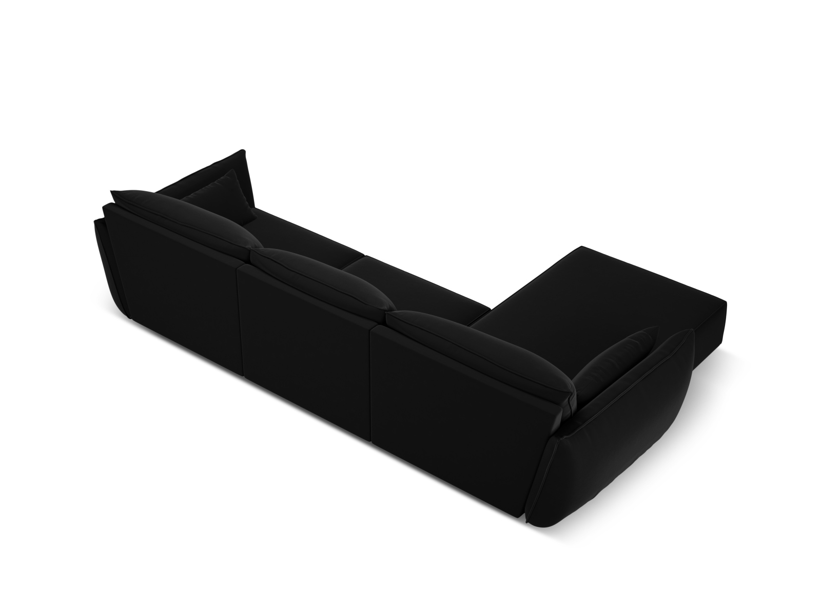 Velvet Left Corner Sofa, "Kaelle", 4 Seats, 308x171x85