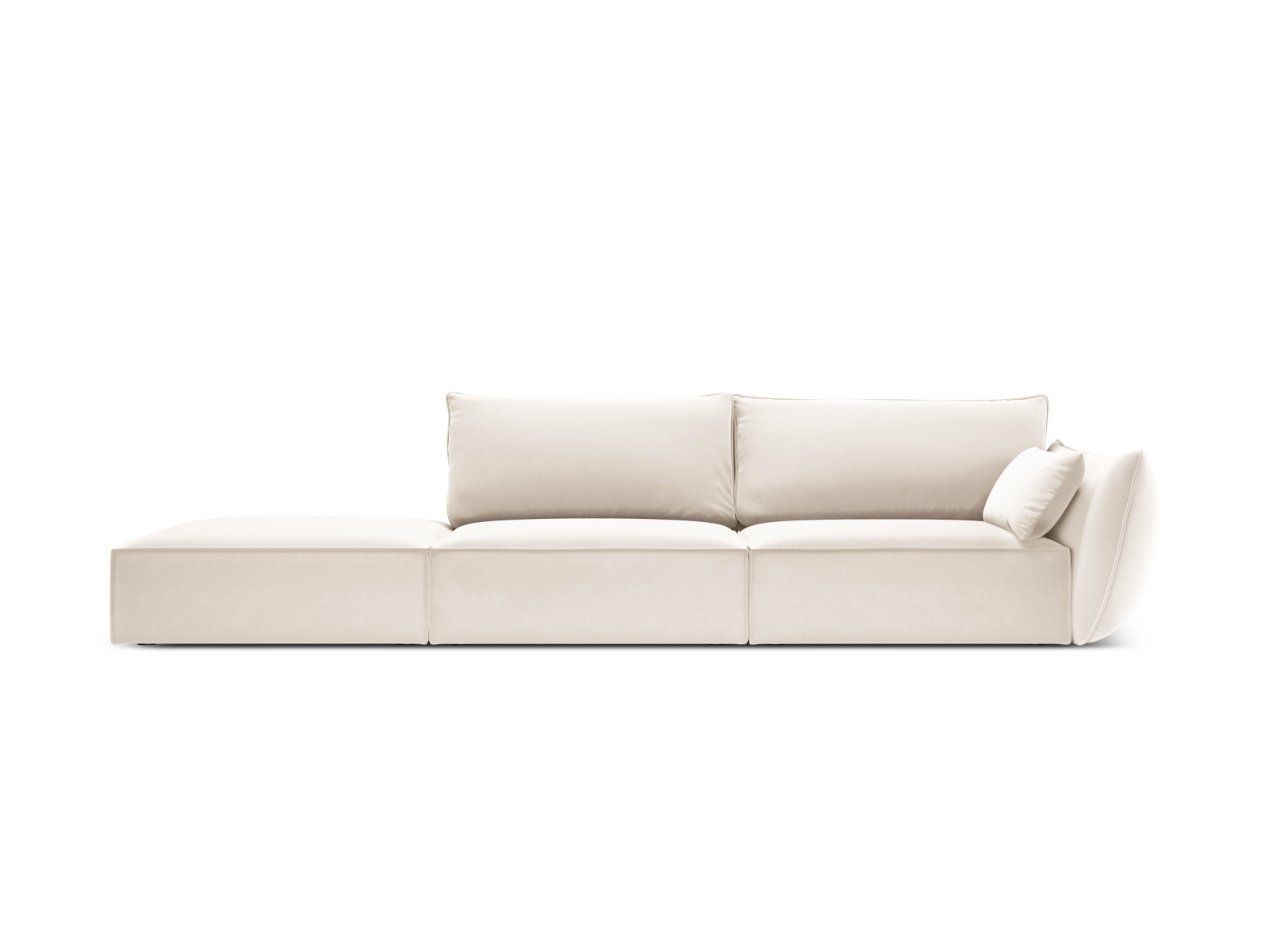 Left Velvet Sofa, "Kaelle", 4 Seats, 264x110x85